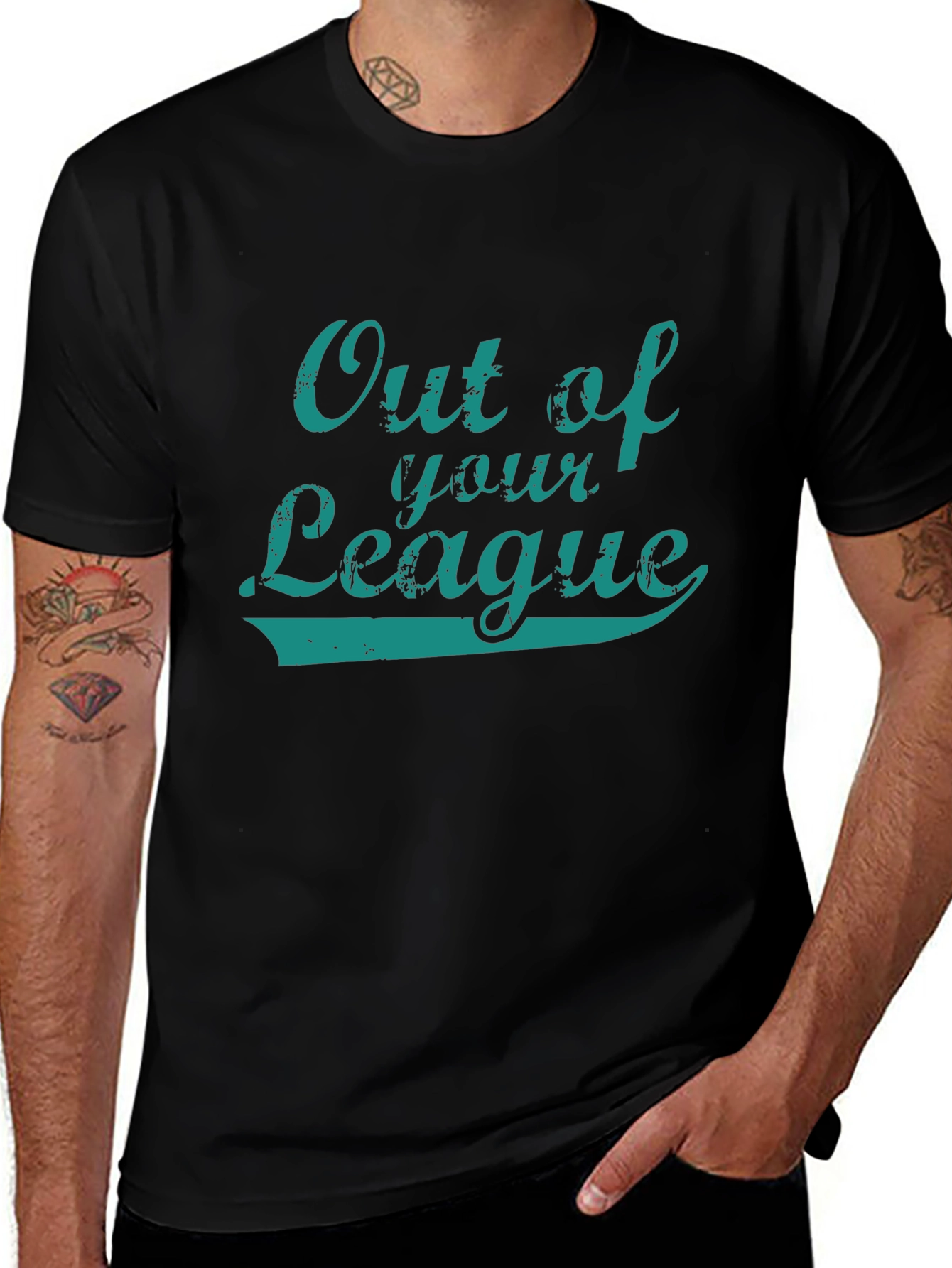 Out of Your League Black Graphic Tee