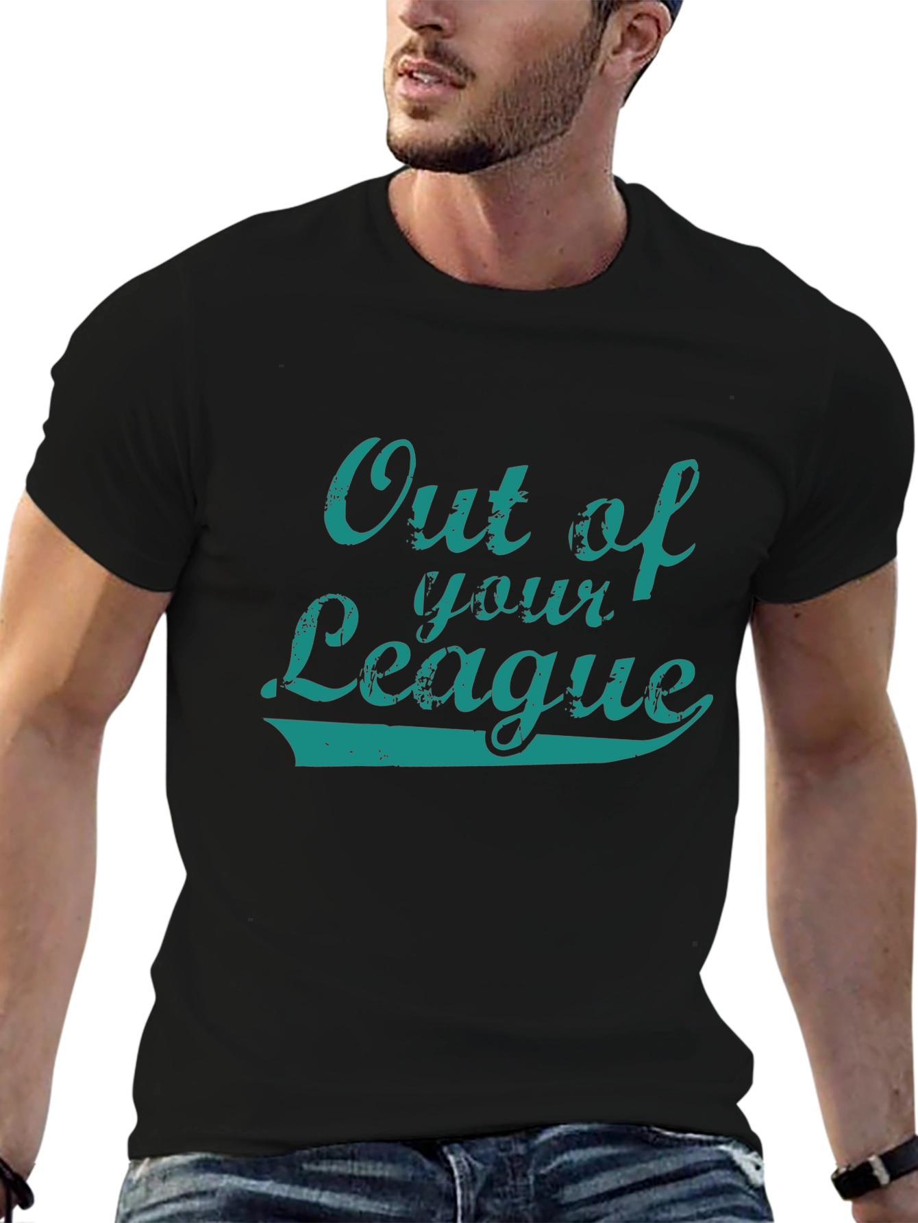 Out of Your League Black Graphic Tee