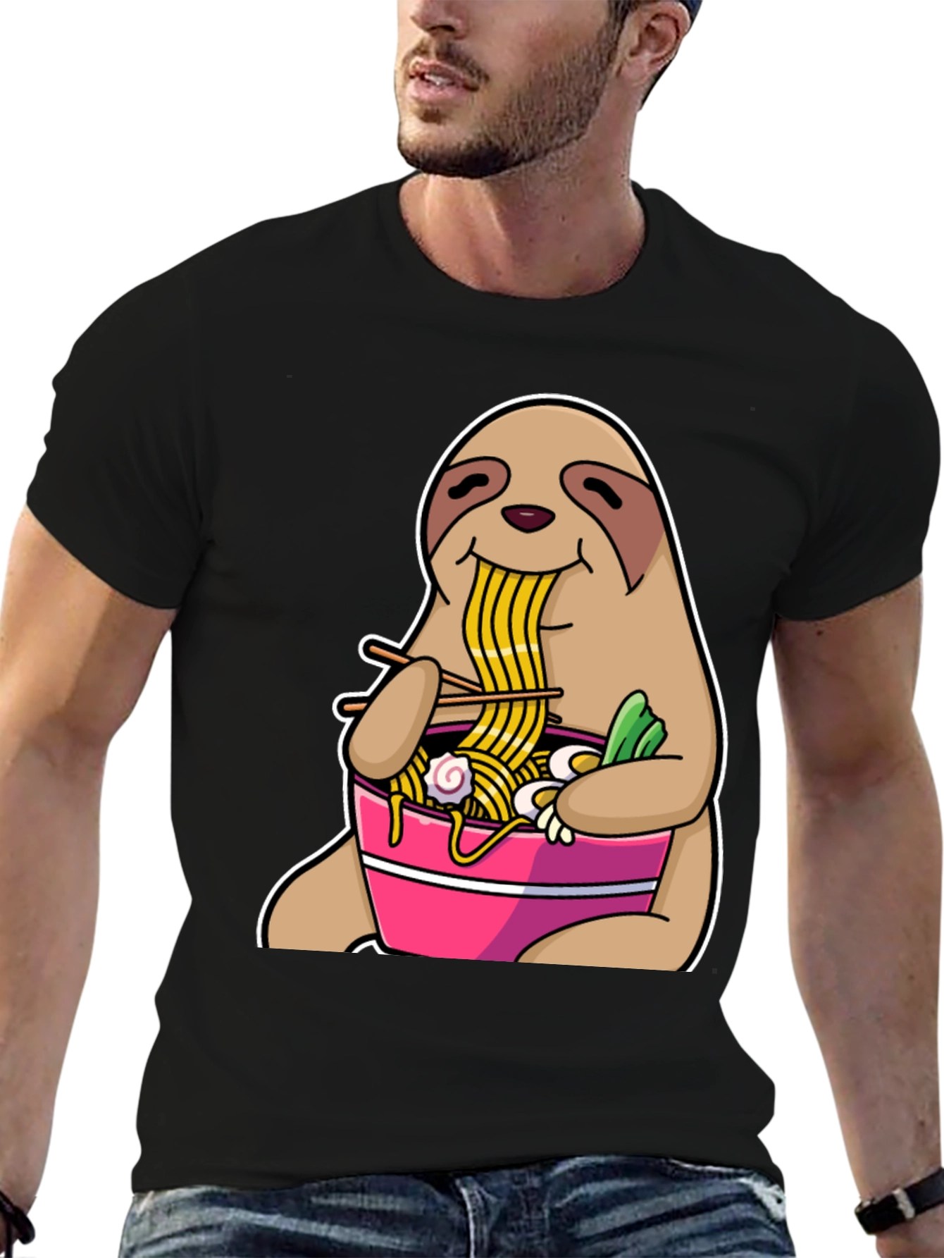 Sloth Ramen T-Shirt - Funny Animal Graphic Tee