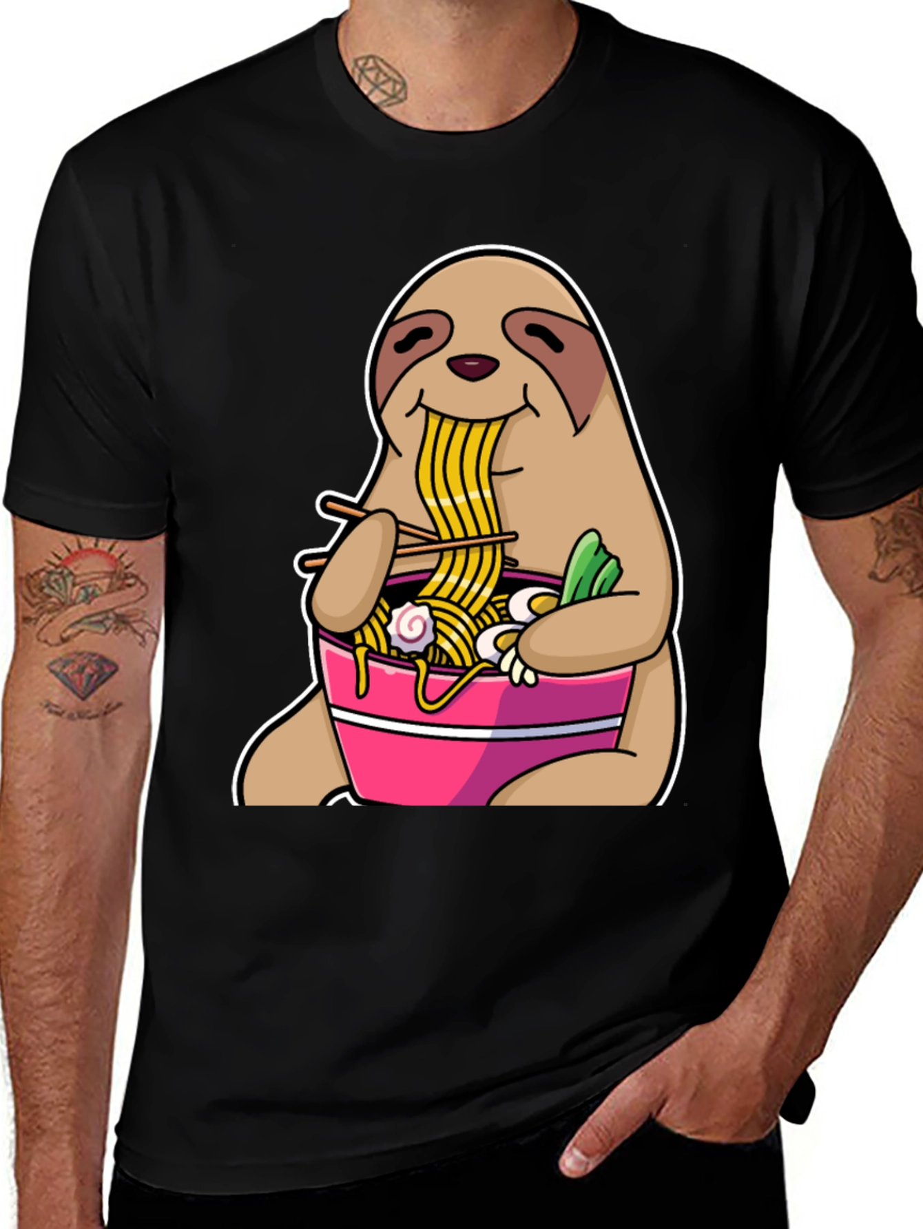 Sloth Ramen T-Shirt - Funny Animal Graphic Tee