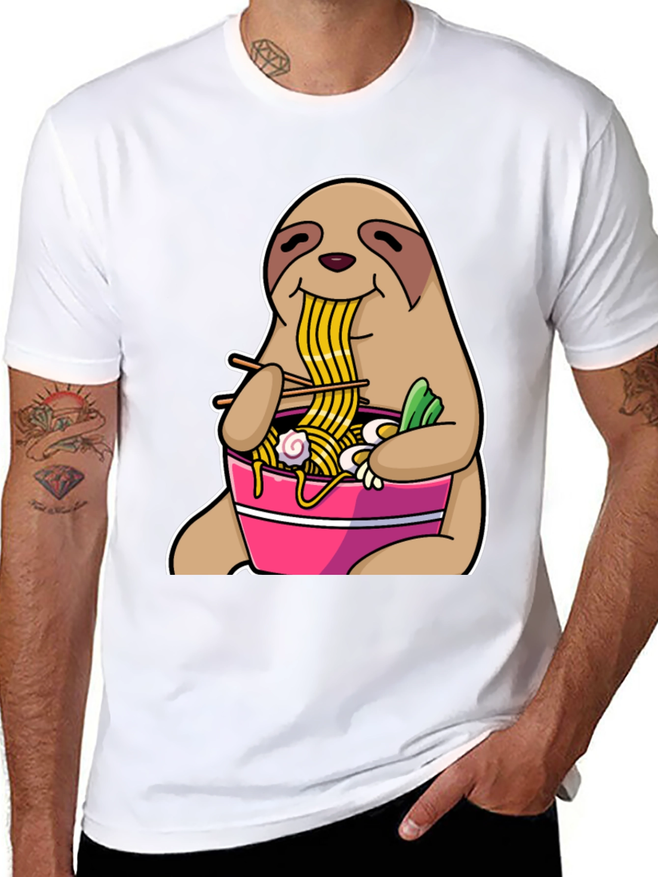Sloth Ramen T-Shirt - Funny Animal Graphic Tee