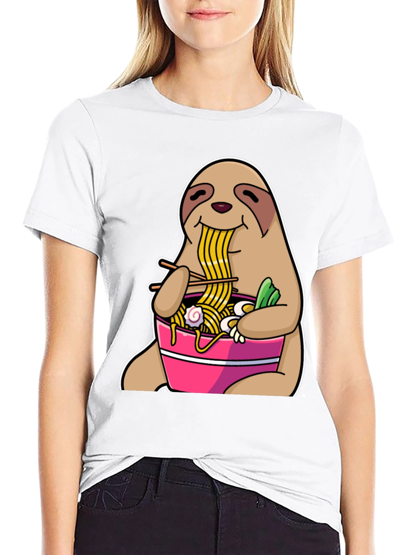Sloth Ramen T-Shirt - Funny Animal Graphic Tee