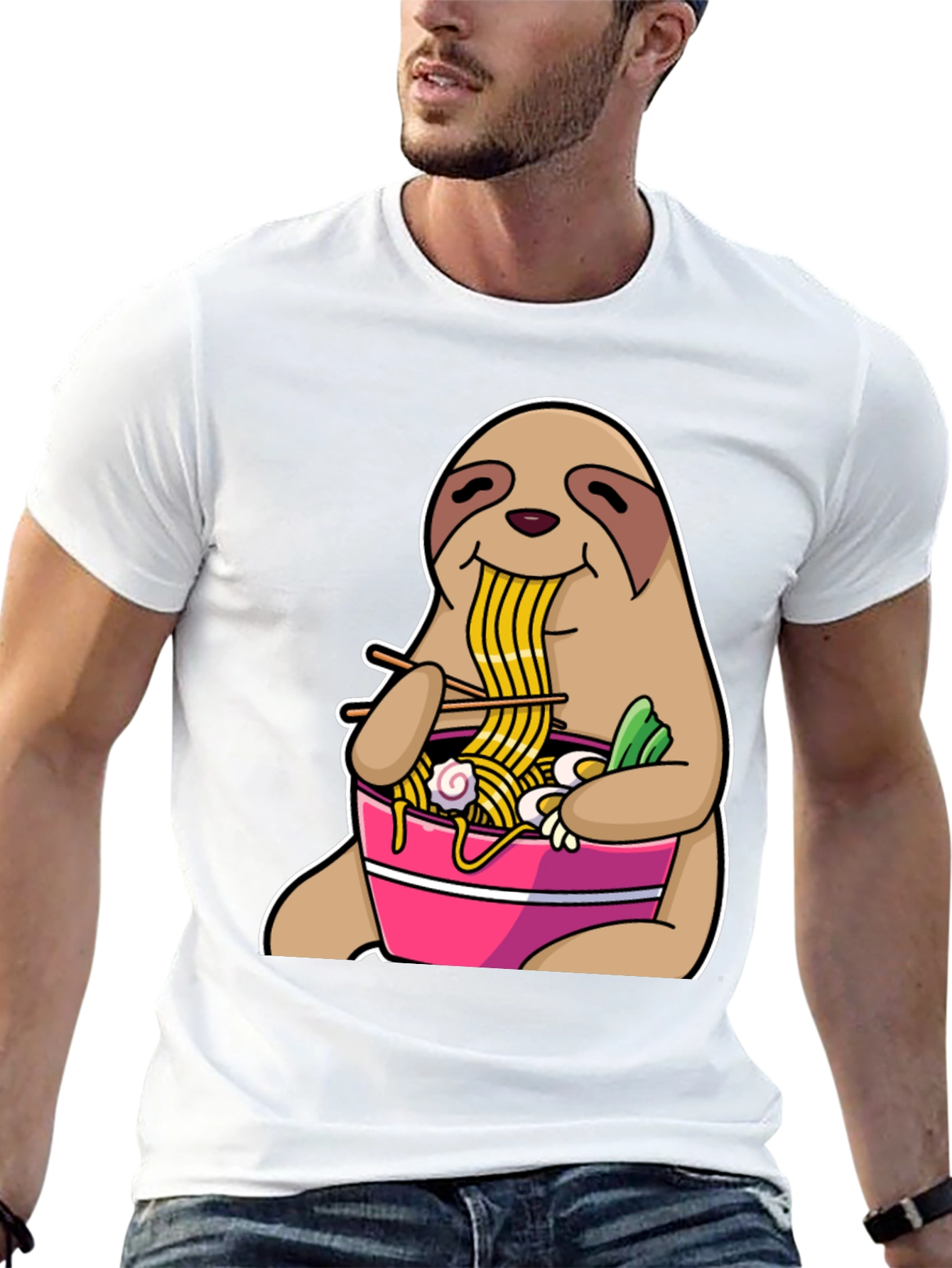 Sloth Ramen T-Shirt - Funny Animal Graphic Tee