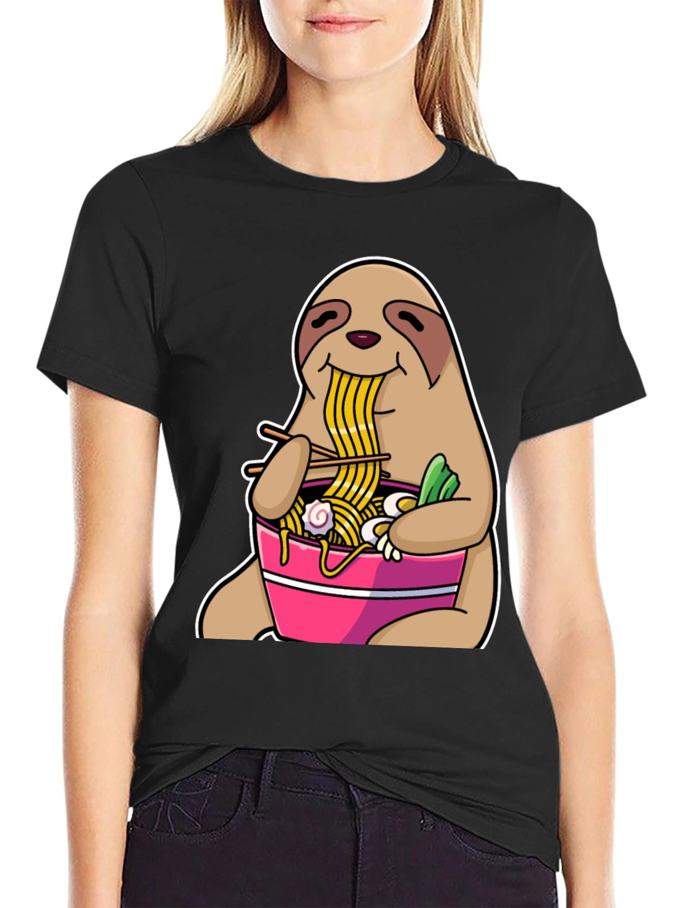 Sloth Ramen T-Shirt - Funny Animal Graphic Tee