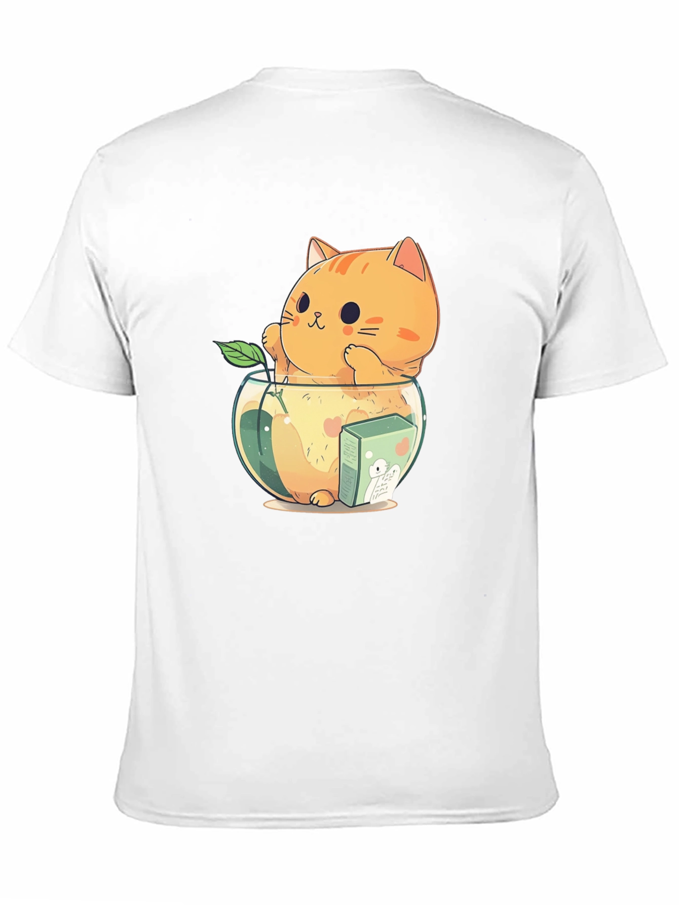 Cute Cat in Fishbowl Graphic T-Shirt