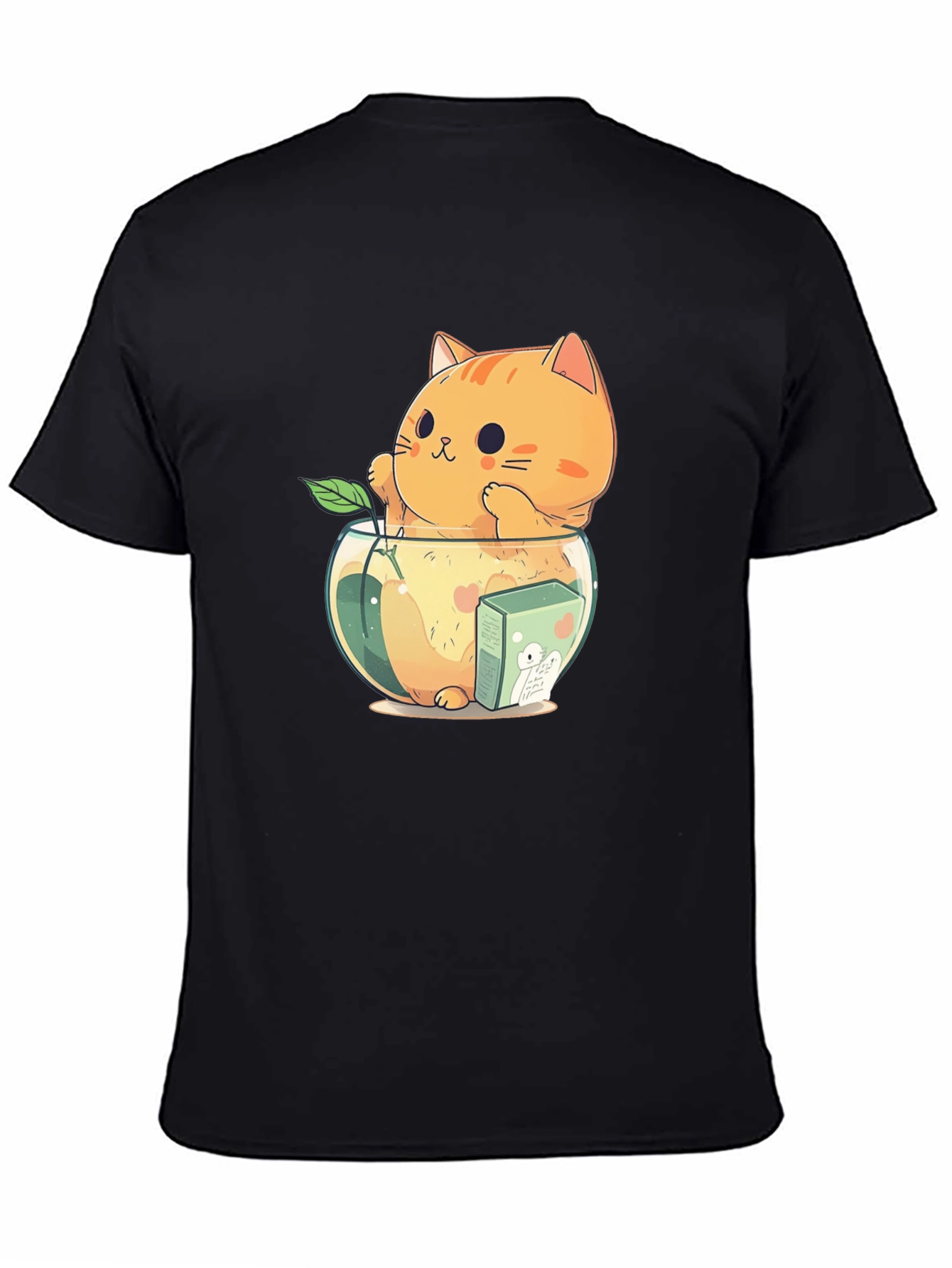 Cute Cat in Fishbowl Graphic T-Shirt