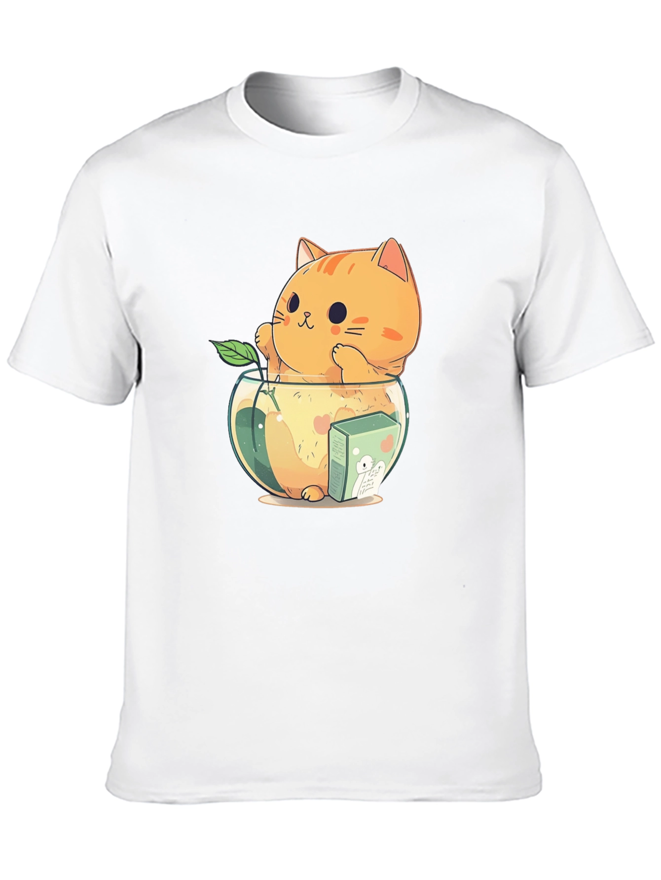 Cute Cat in Fishbowl Graphic T-Shirt