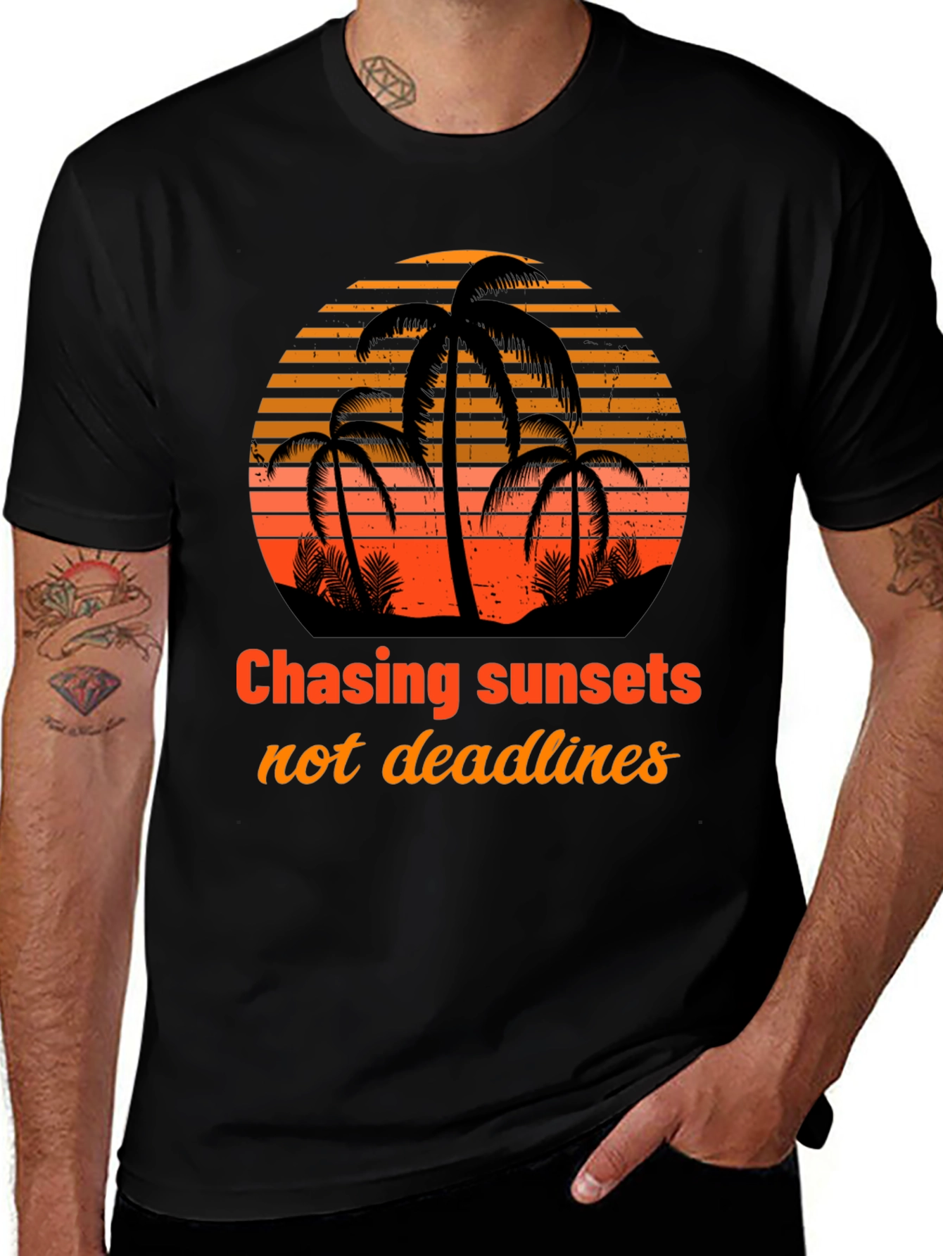 Chasing Sunsets T-Shirt - Tropical Design
