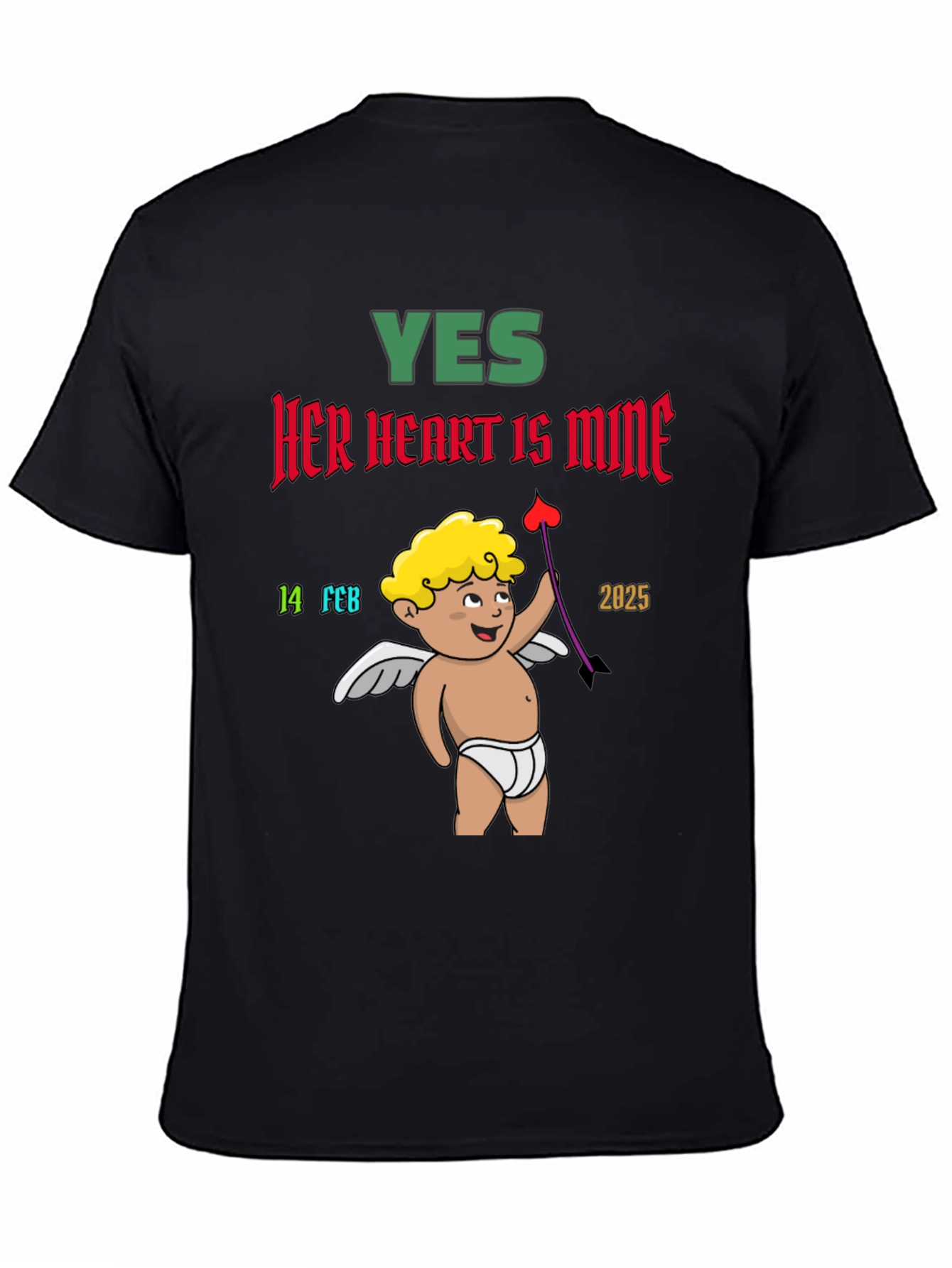 Yes Her Heart is Mine Cupid Valentines T-Shirt