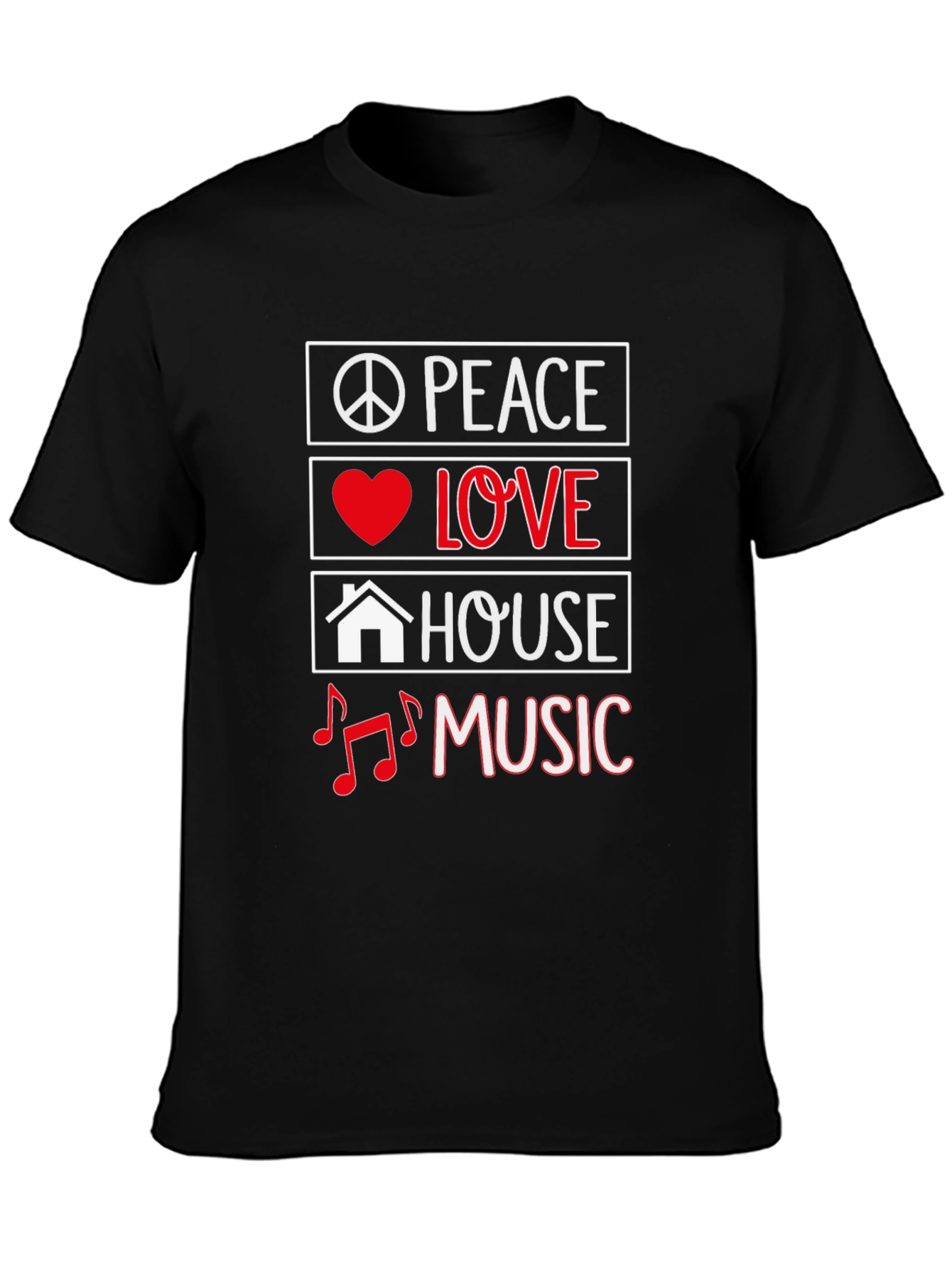 Peace Love House Music Graphic Tee