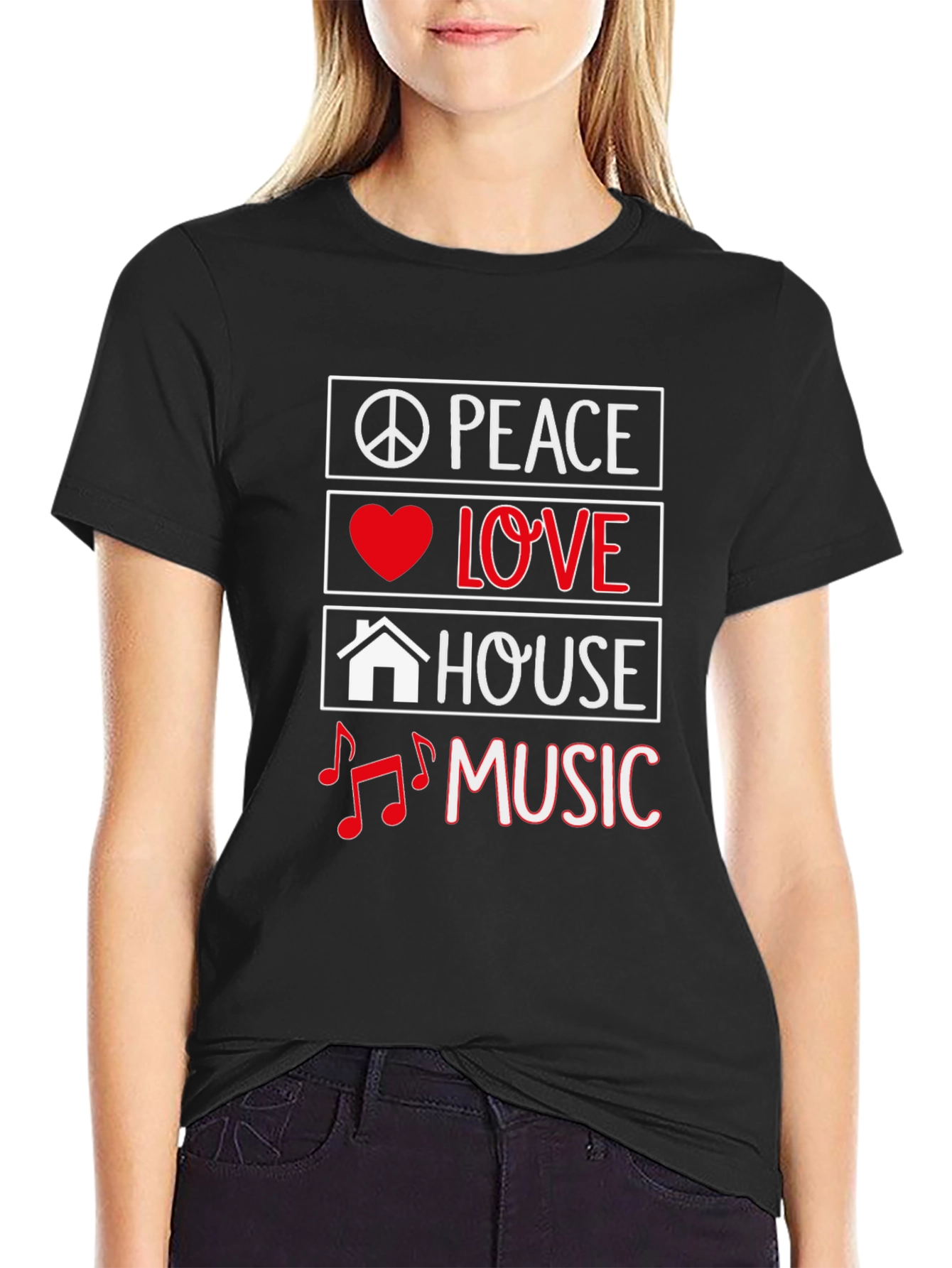 Peace Love House Music Graphic Tee