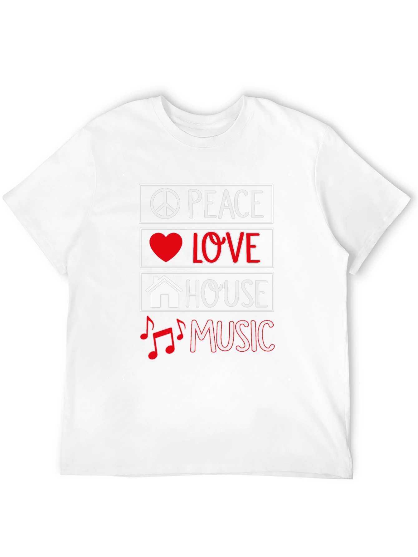 Peace Love House Music Graphic Tee