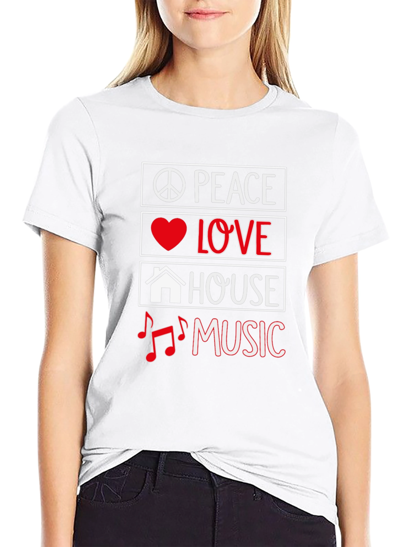 Peace Love House Music Graphic Tee