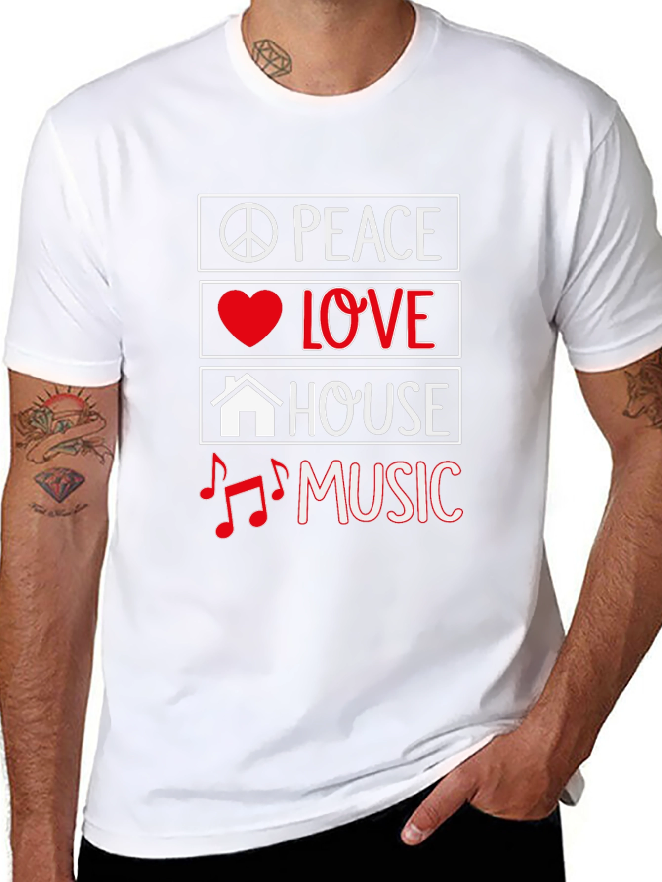 Peace Love House Music Graphic Tee