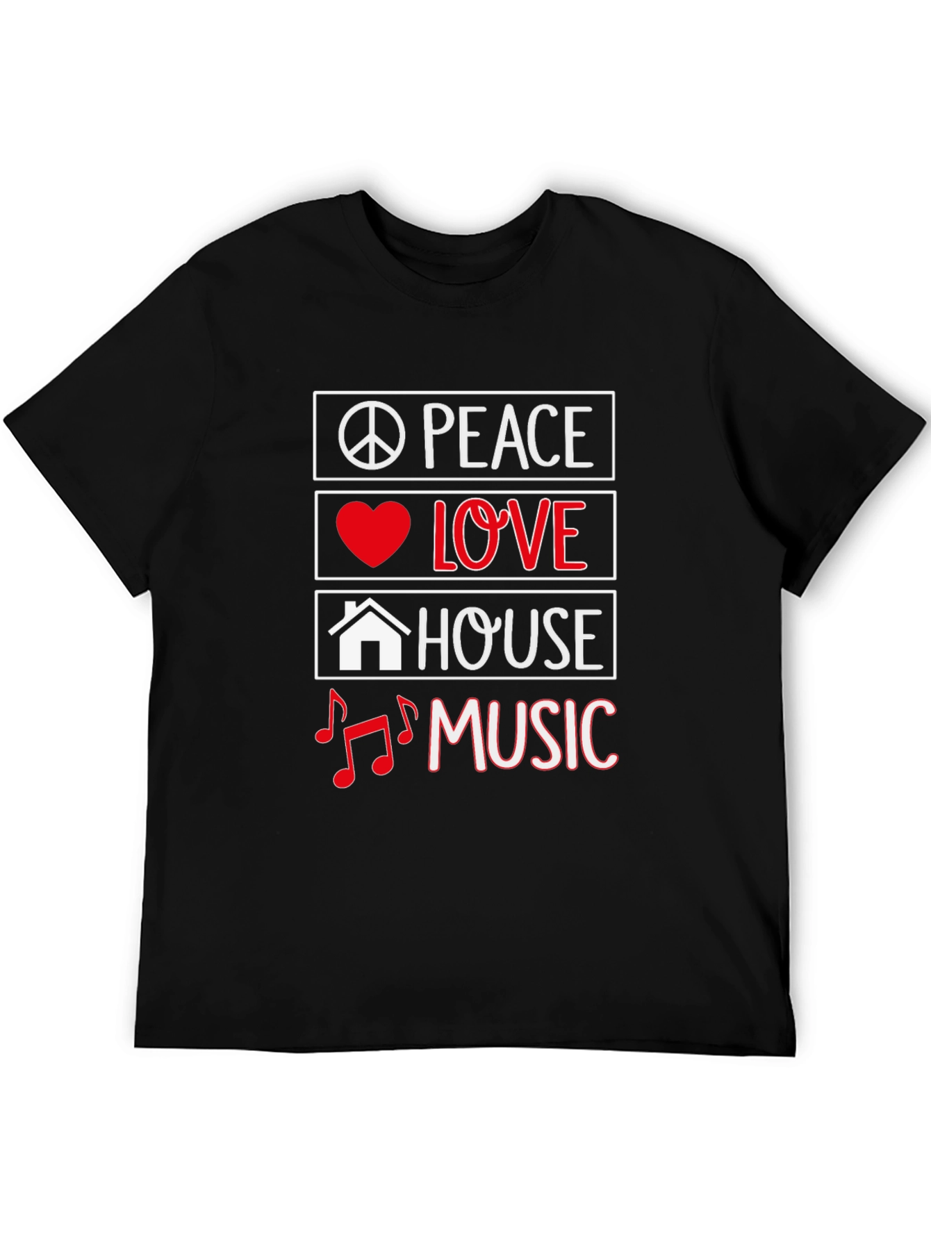 Peace Love House Music Graphic Tee