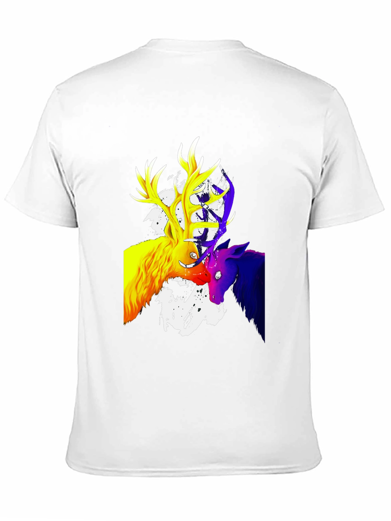 Vibrant Deer Graphic T-Shirt - Mens Black Tee