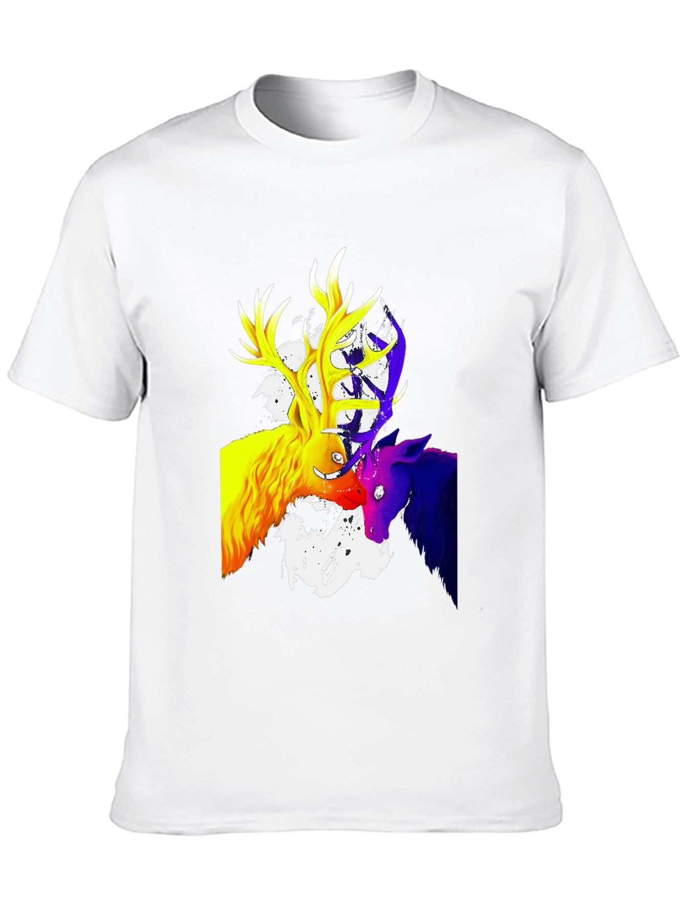 Vibrant Deer Graphic T-Shirt - Mens Black Tee