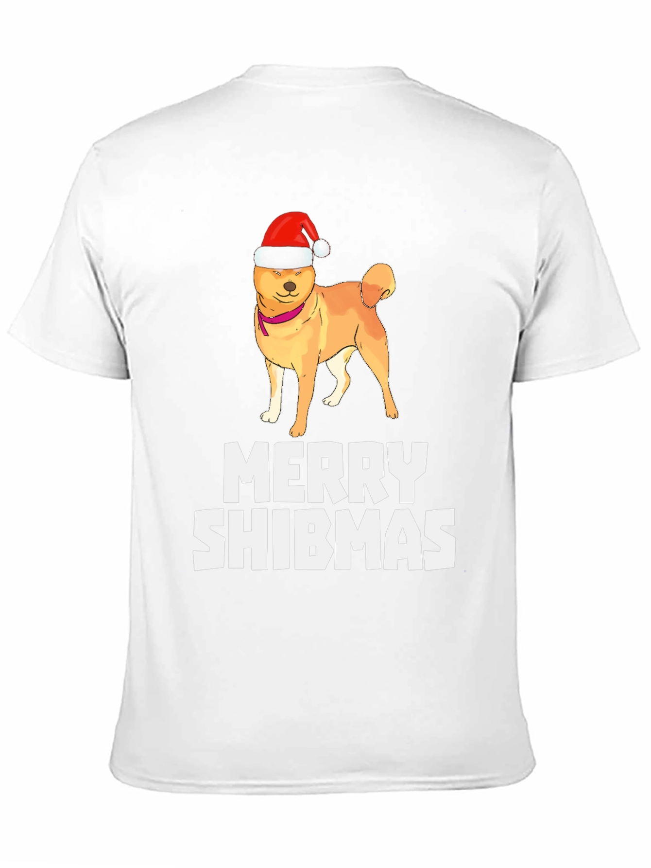 Merry Shibmas T-Shirt: Dog in Santa Hat