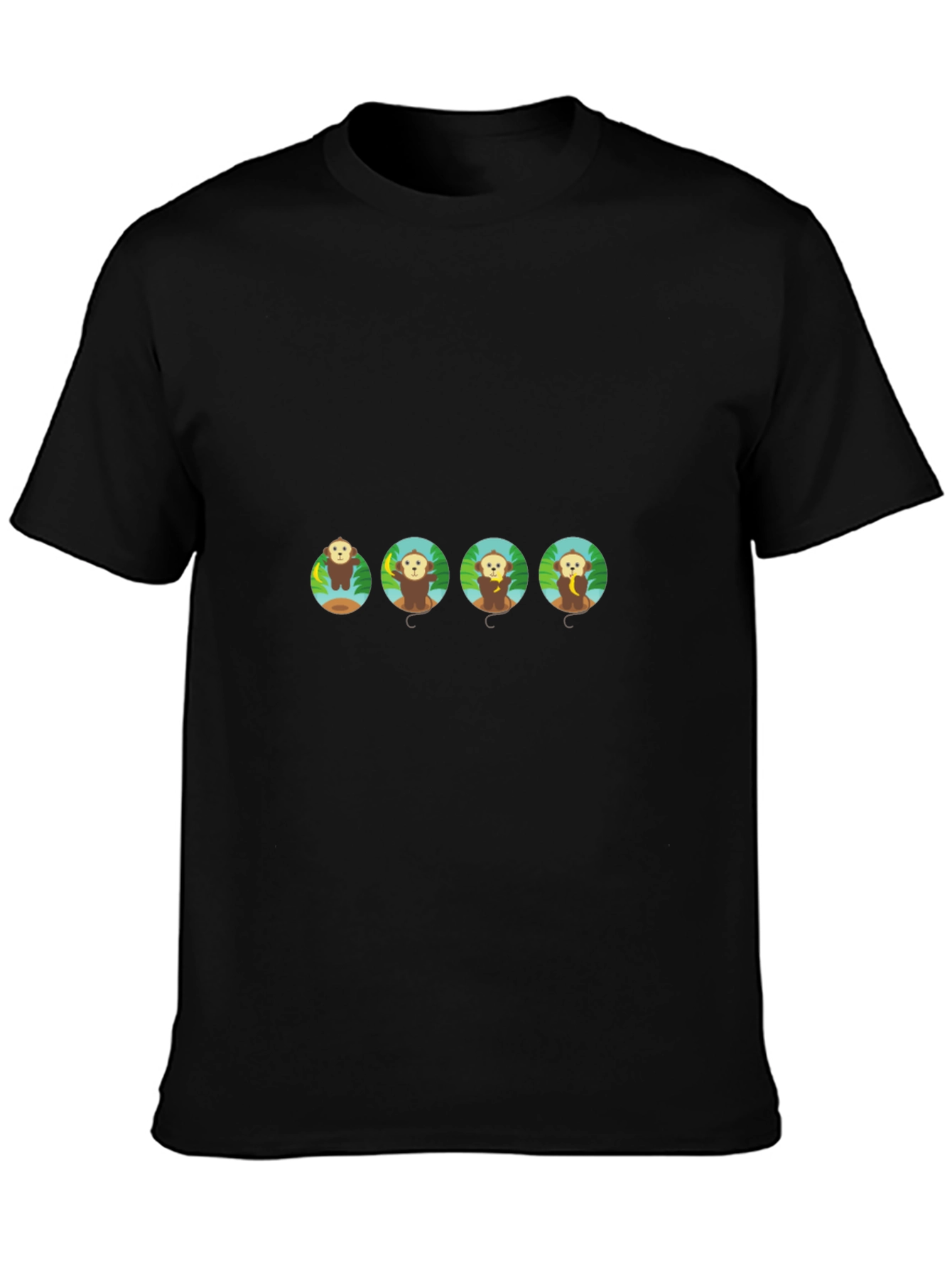 Monkey Business Graphic Tee - Black Cotton T-Shirt