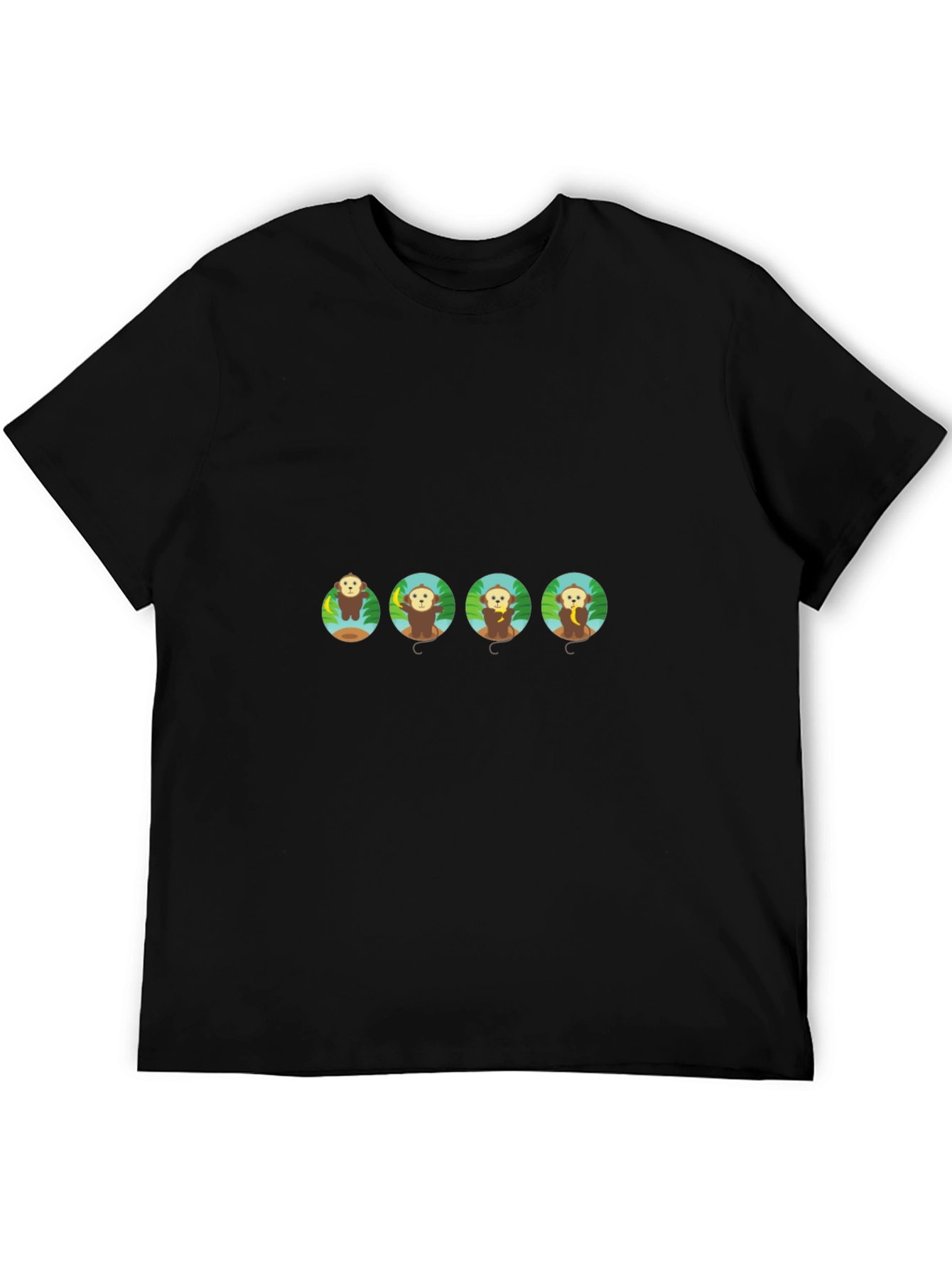 Monkey Business Graphic Tee - Black Cotton T-Shirt