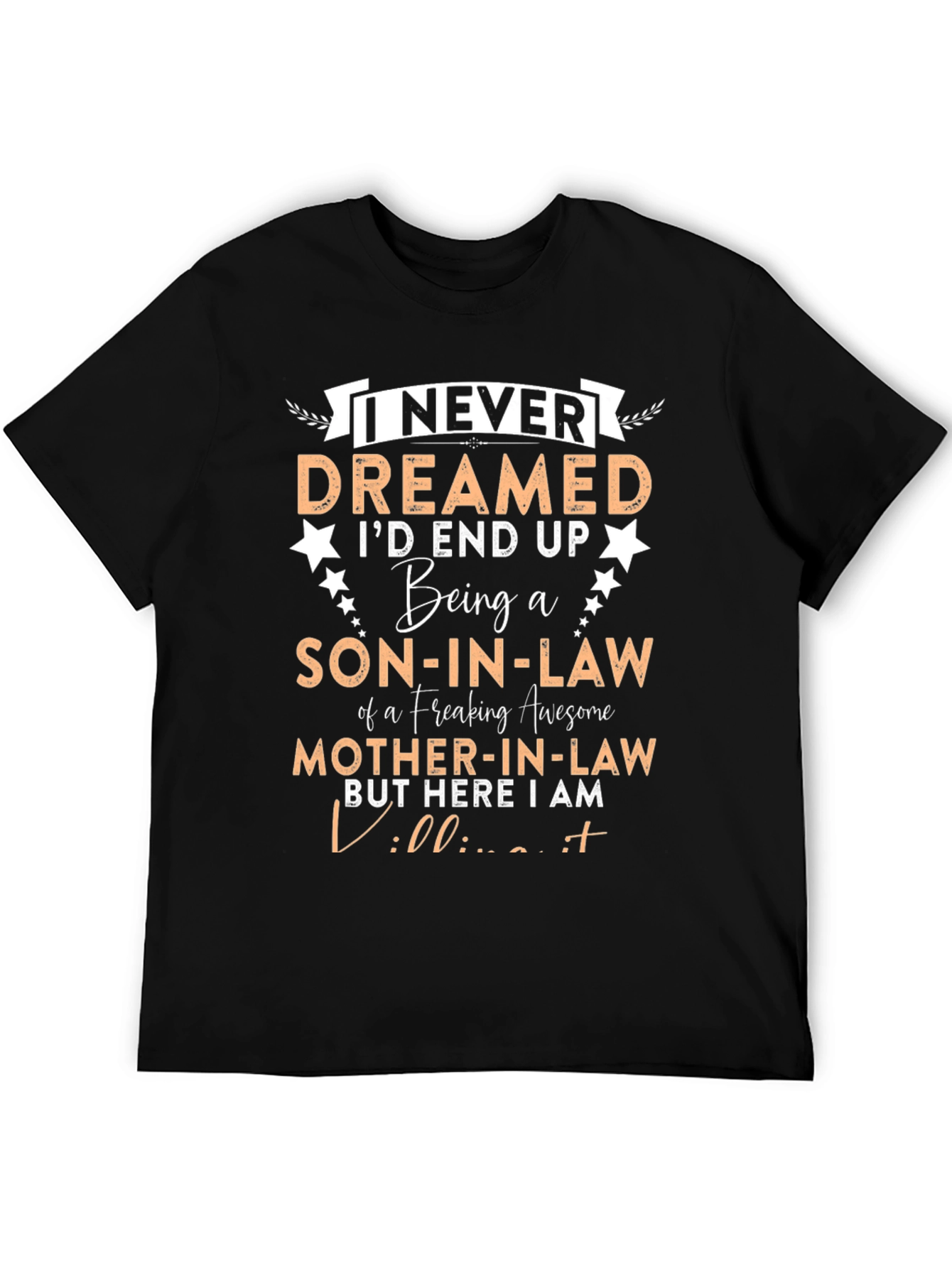 Son-in-Law Freaking Awesome Mother-in-Law Black Graphic T-Shirt