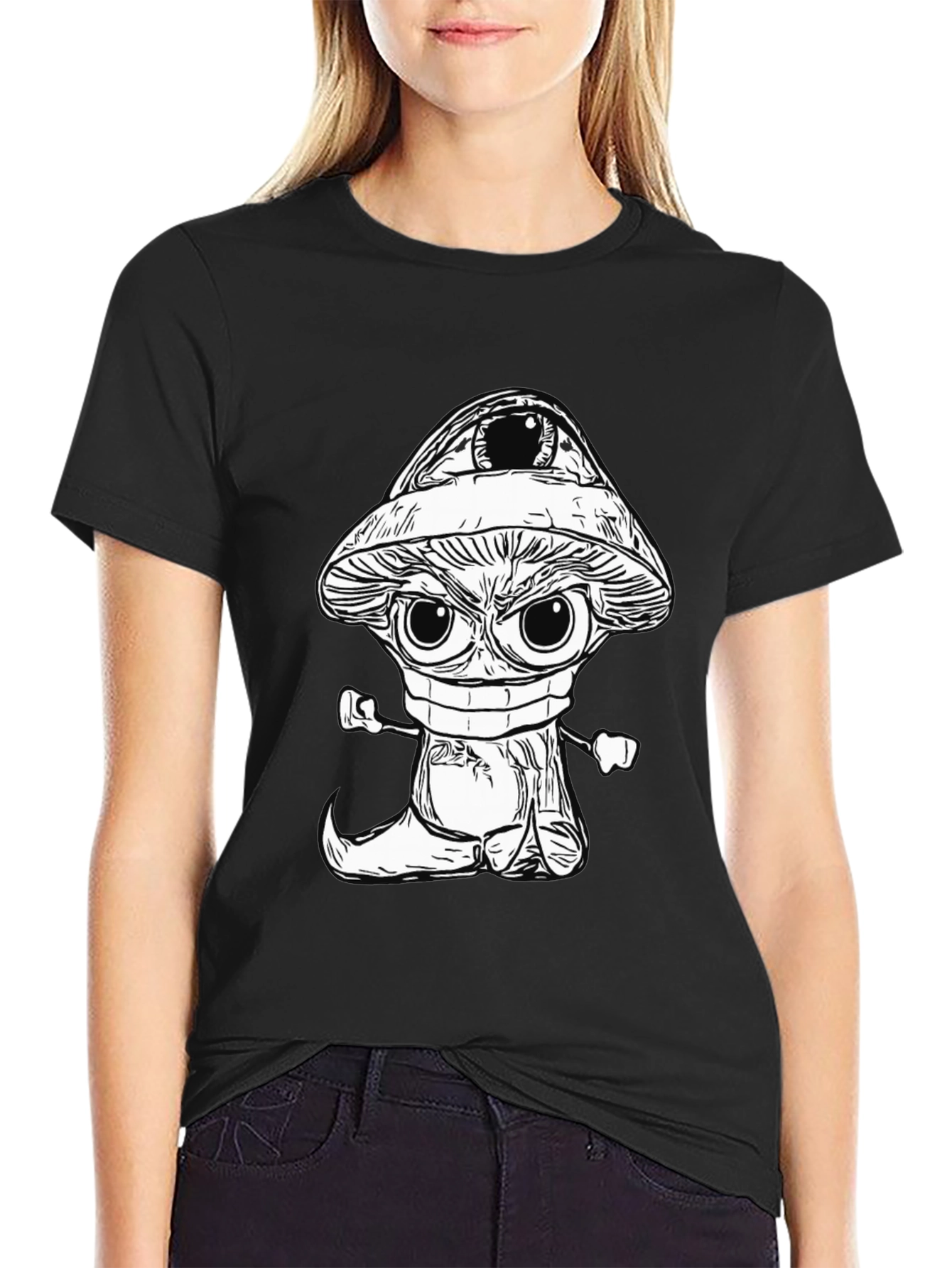 Eye-Catching Cartoon Mushroom Graphic Tee
