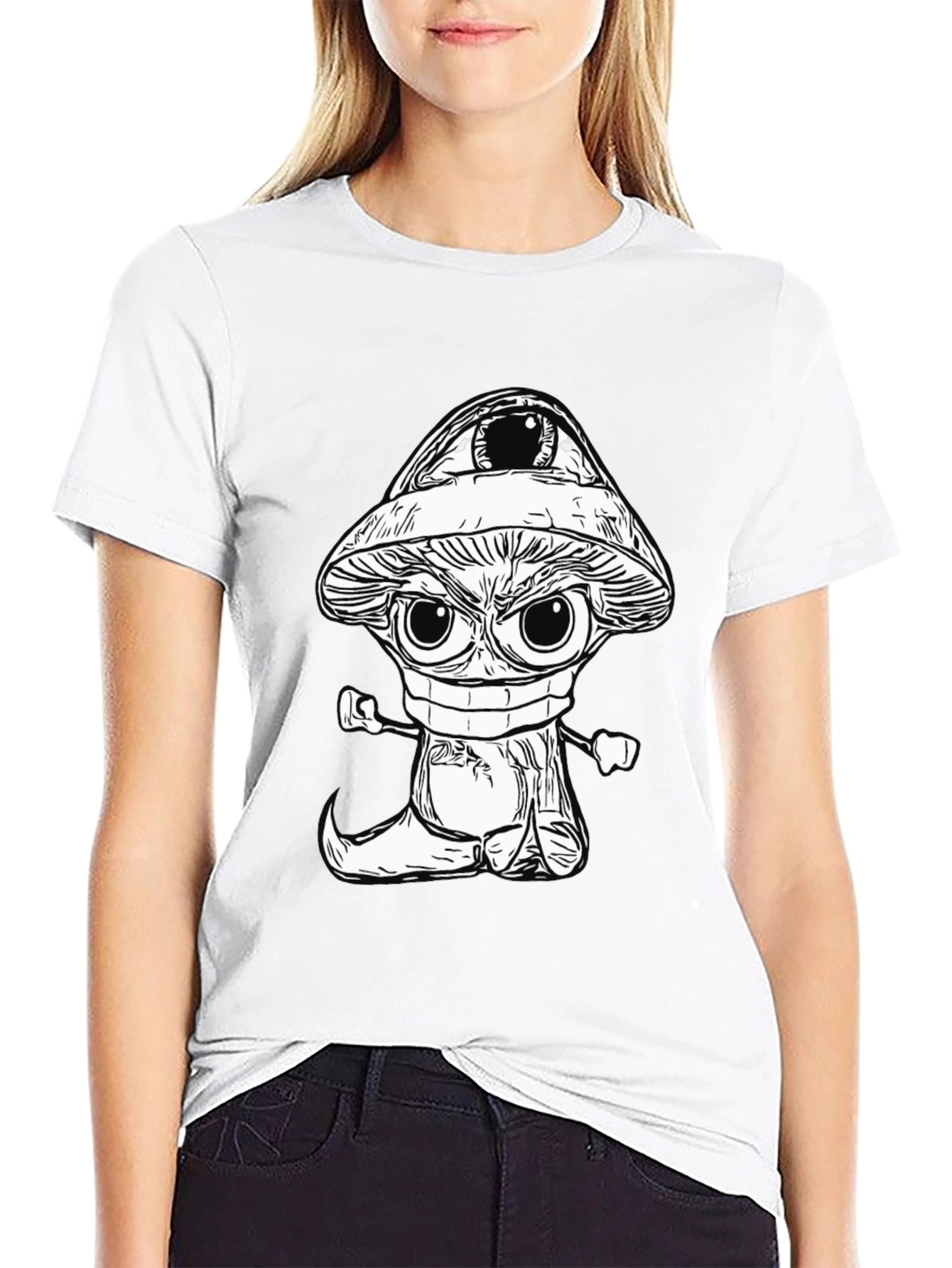 Eye-Catching Cartoon Mushroom Graphic Tee
