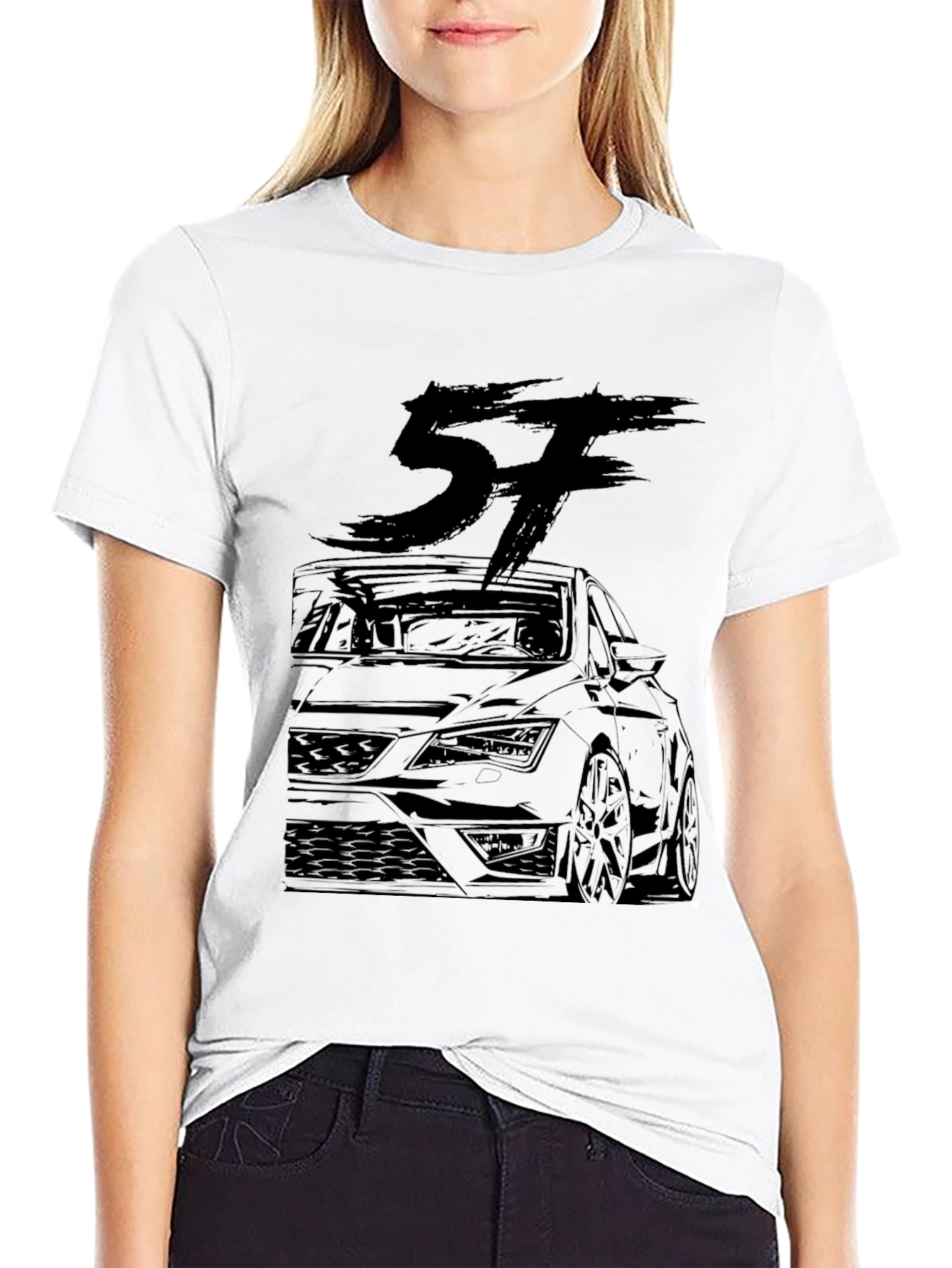 Black Car Graphic T-Shirt - Stylish Automotive Design