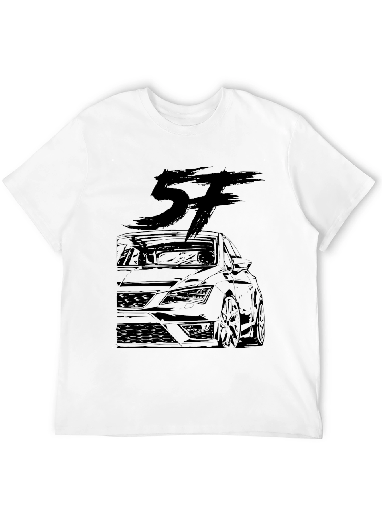 Black Car Graphic T-Shirt - Stylish Automotive Design