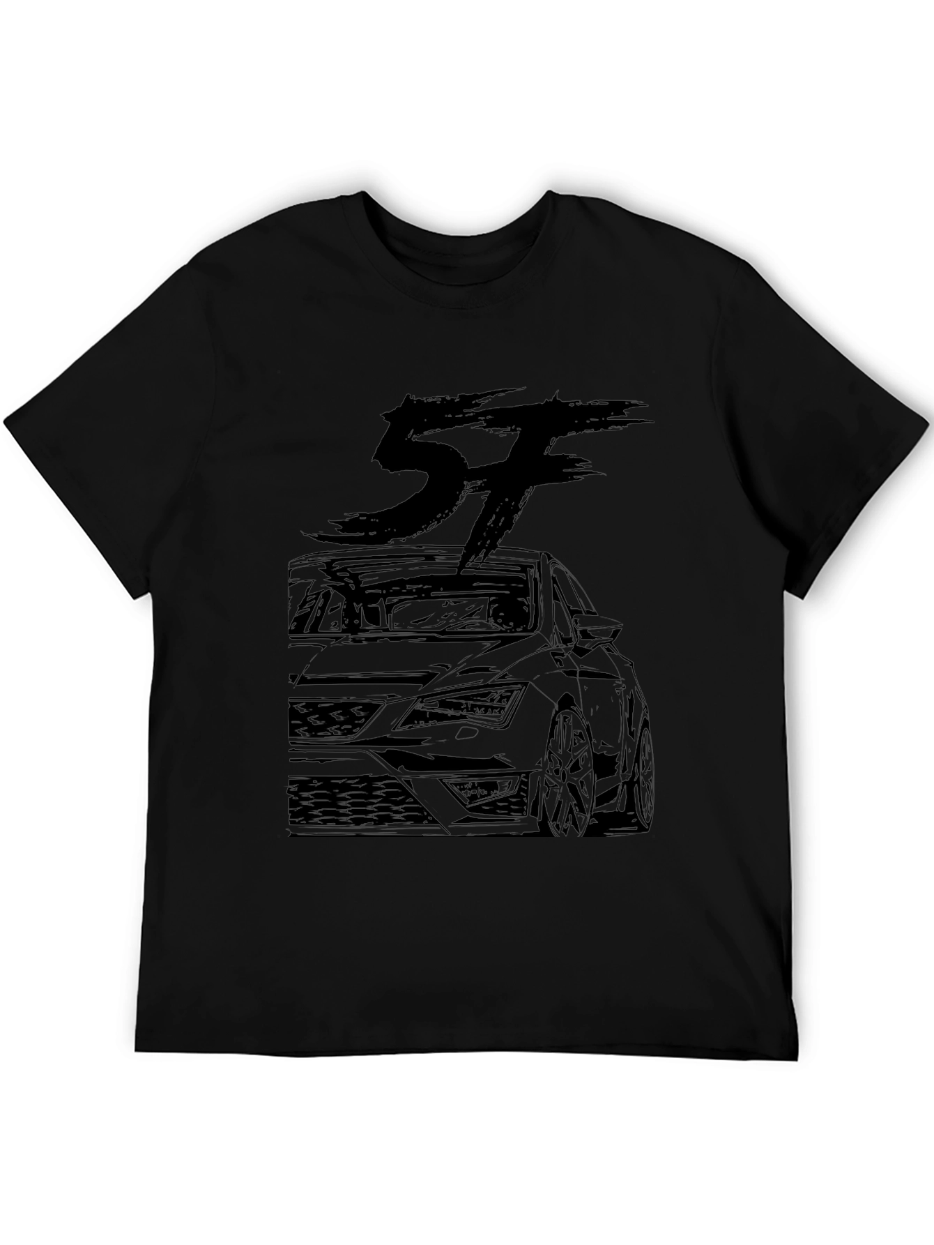 Black Car Graphic T-Shirt - Stylish Automotive Design