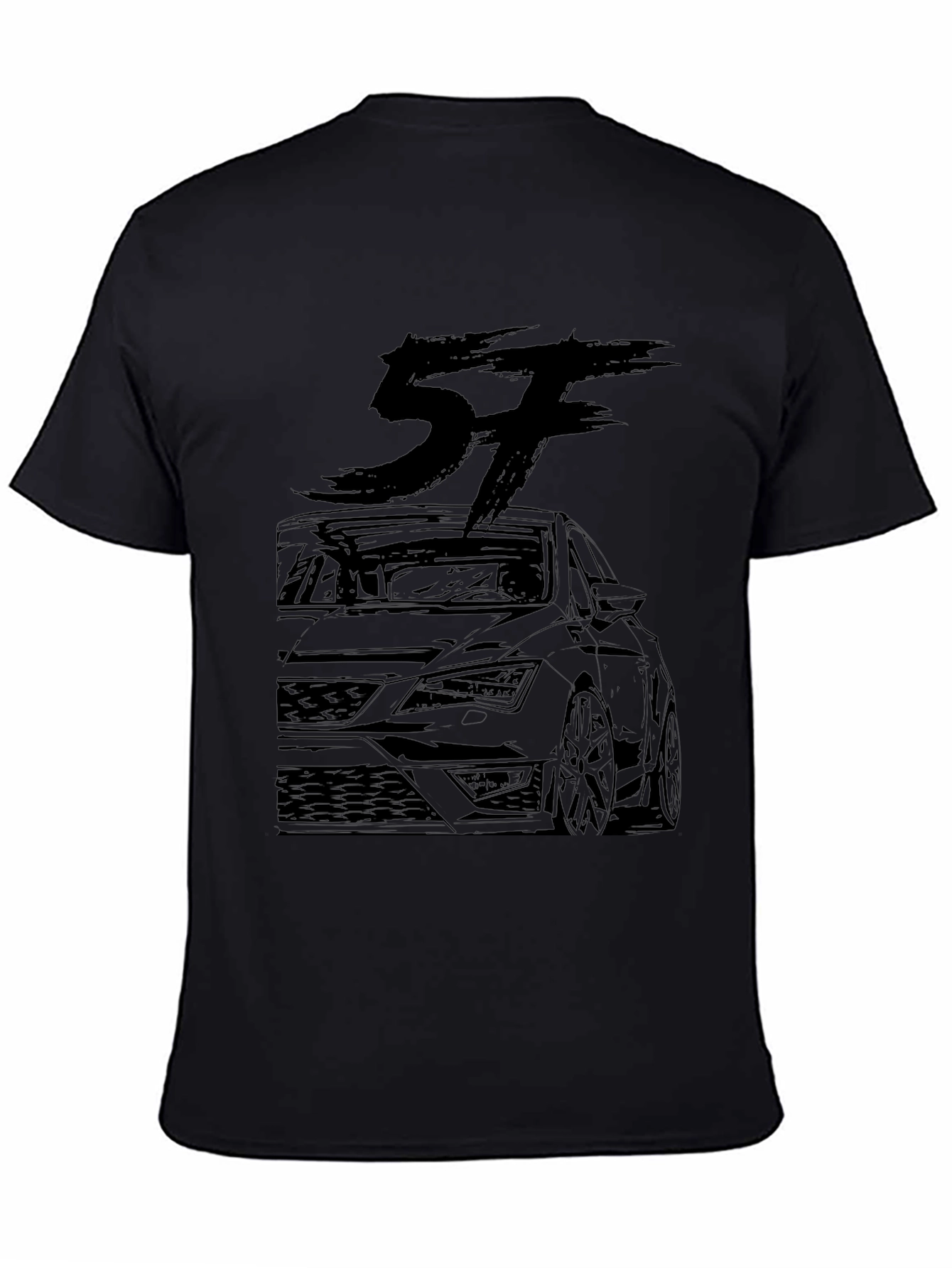 Black Car Graphic T-Shirt - Stylish Automotive Design