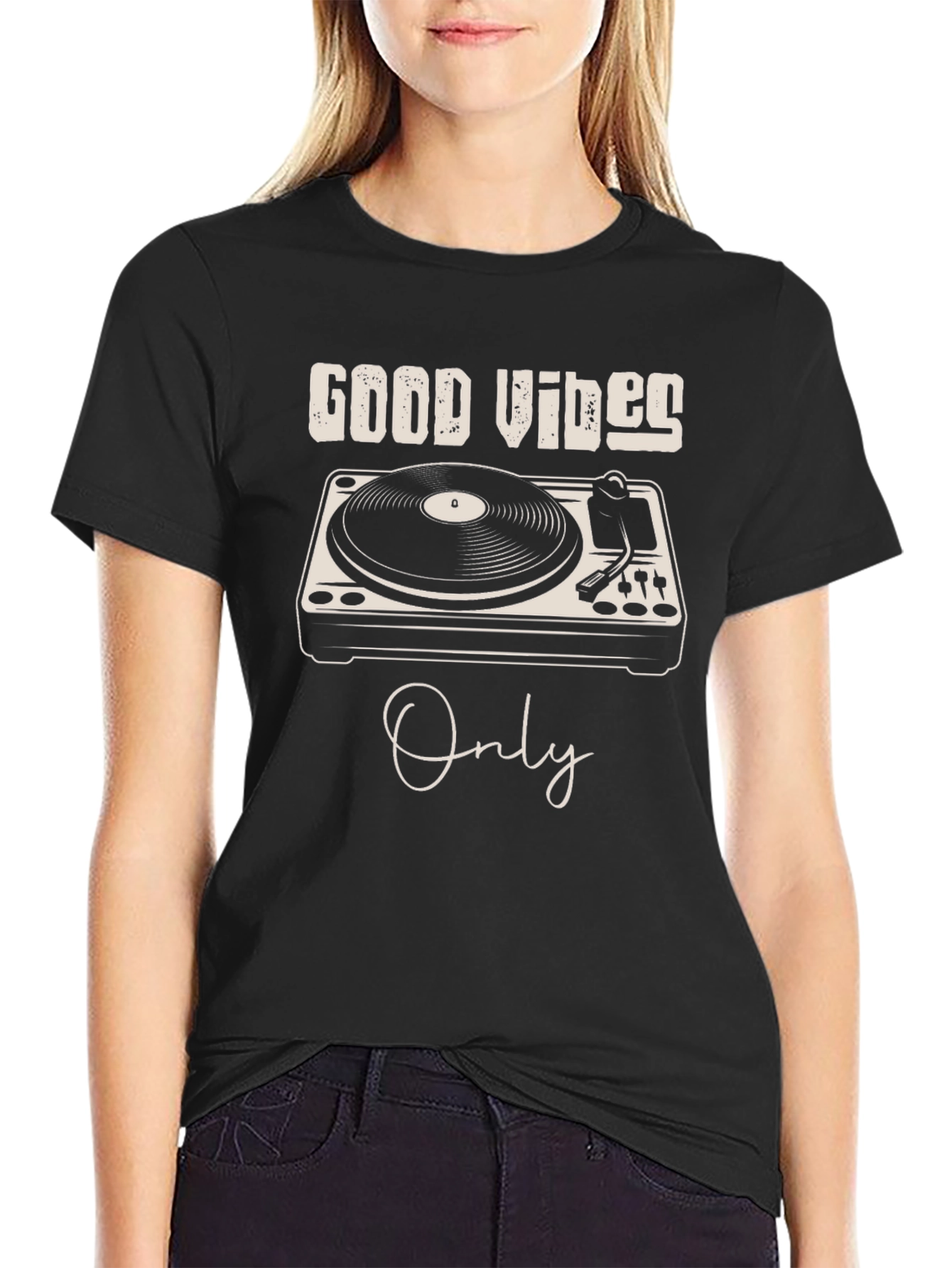 Good Vibes Only DJ Turntable Graphic Tee