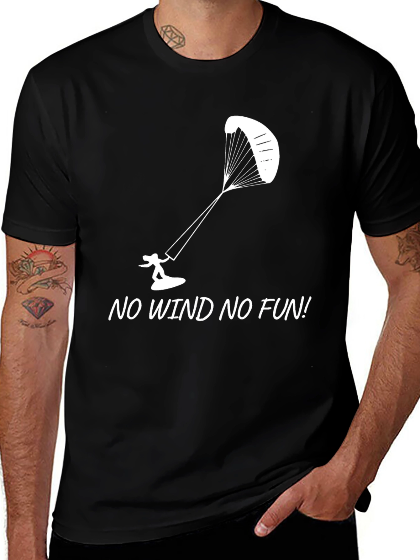 Kitesurfing T-Shirt - No Wind No Fun