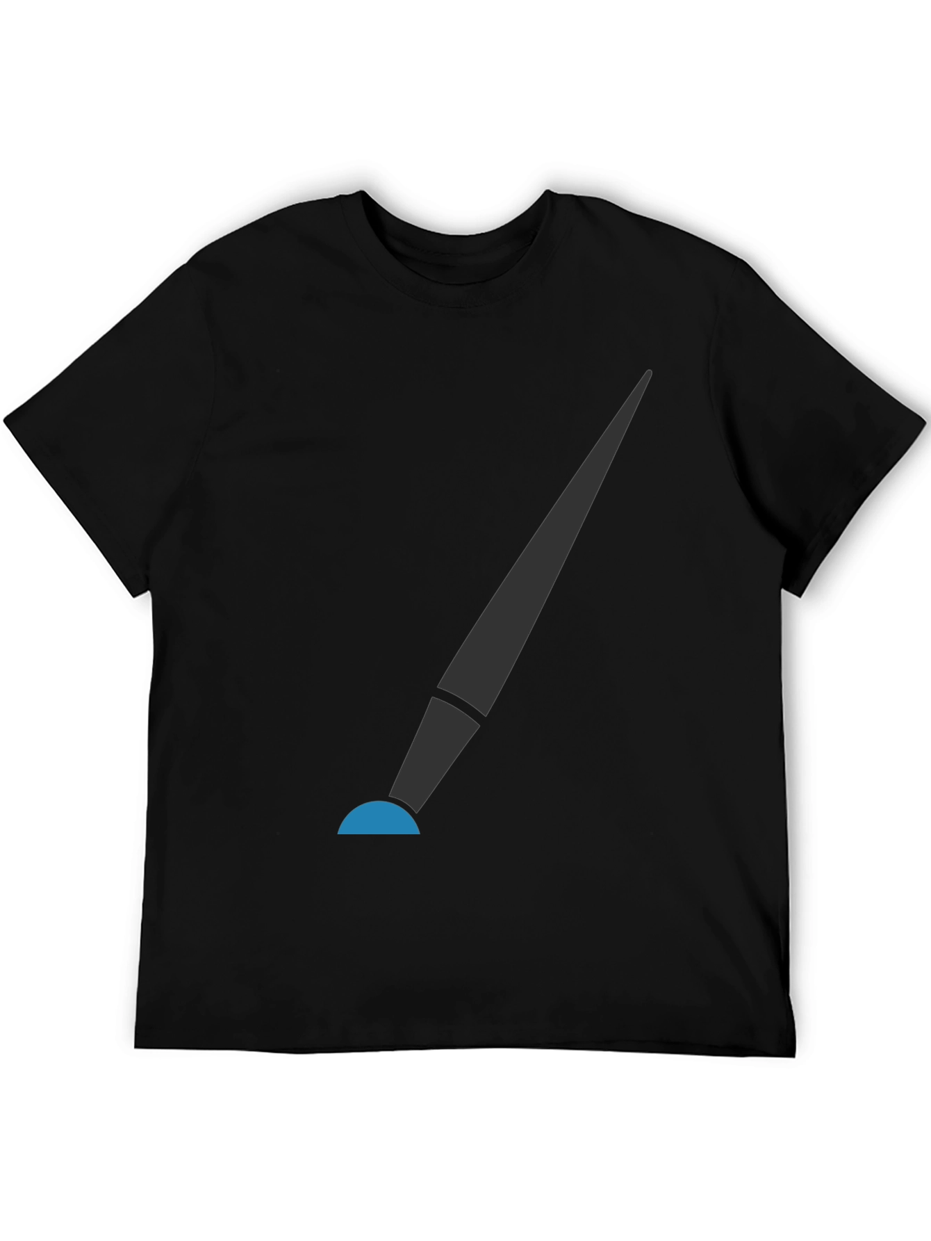 Modern Spotlight Graphic Tee - Sleek Black Cotton Shirt