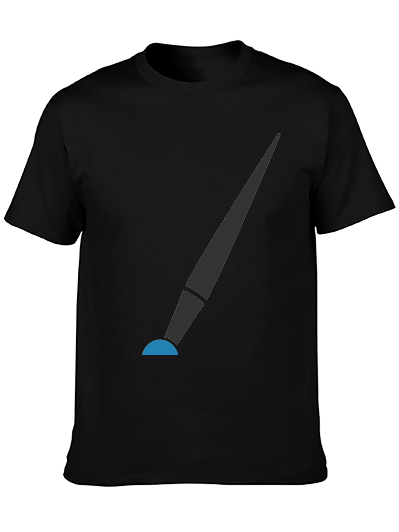 Modern Spotlight Graphic Tee - Sleek Black Cotton Shirt