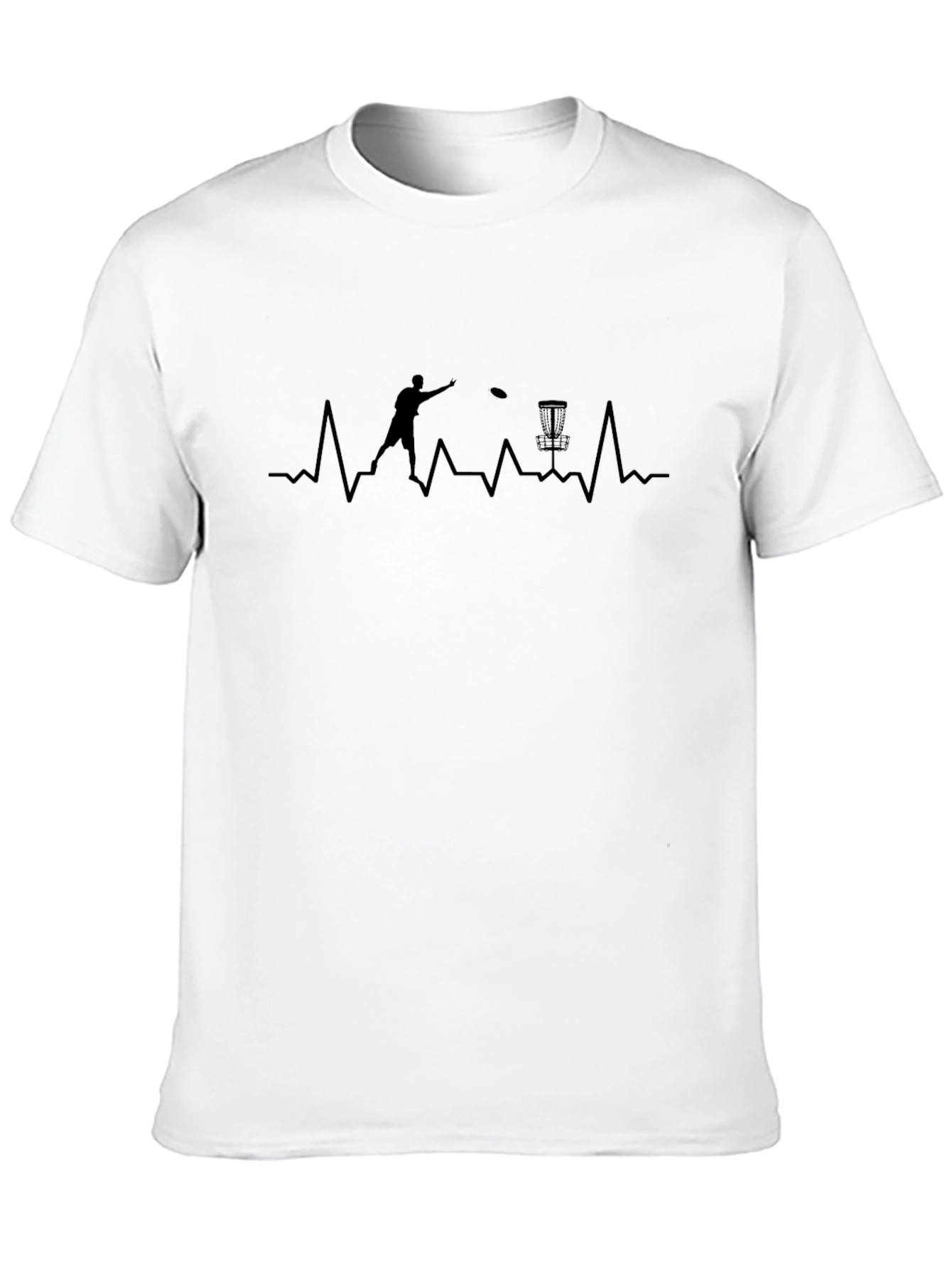 Disc Golf Heartbeat T-Shirt - Black Graphic Tee