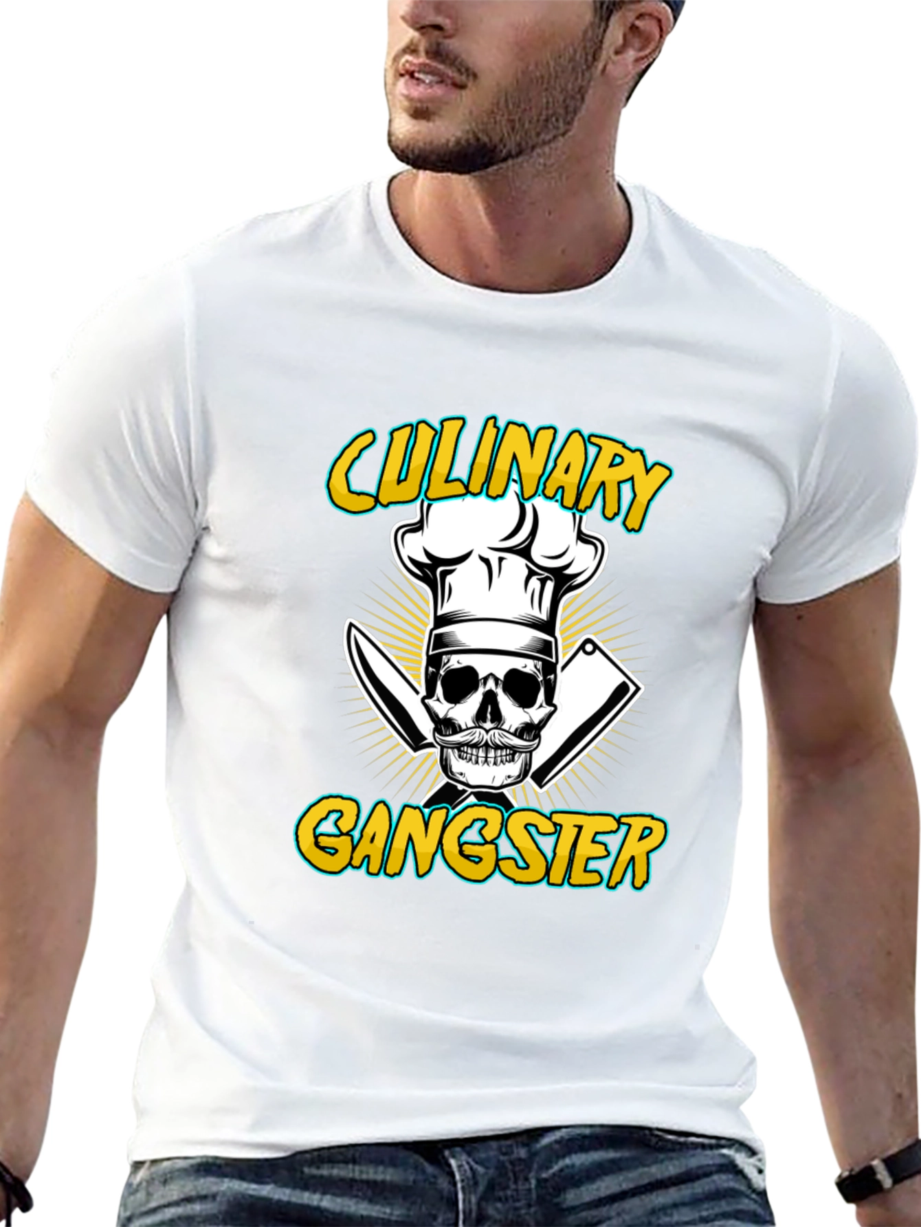 Culinary Gangster T-Shirt - Skull Chef Design