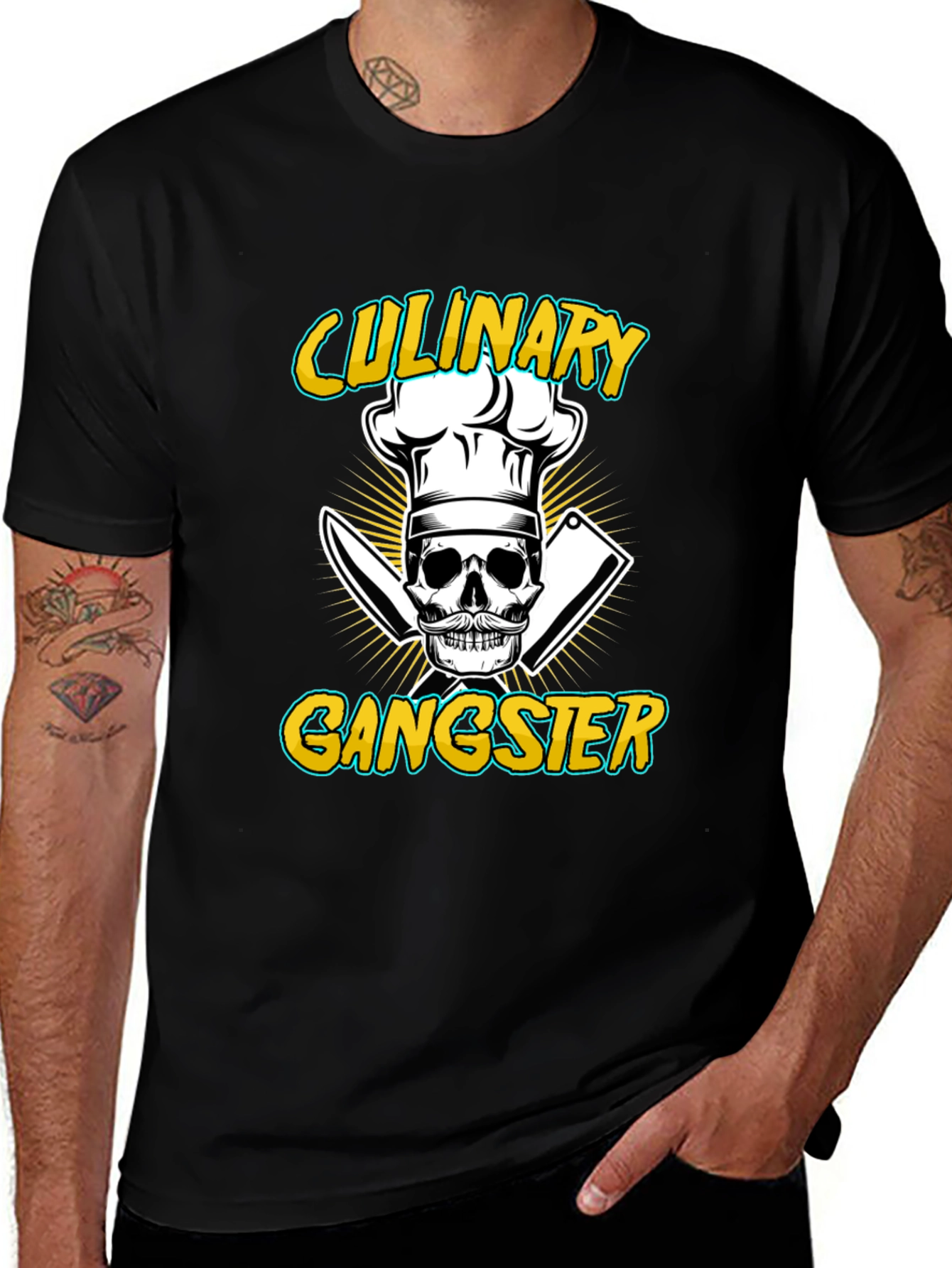 Culinary Gangster T-Shirt - Skull Chef Design