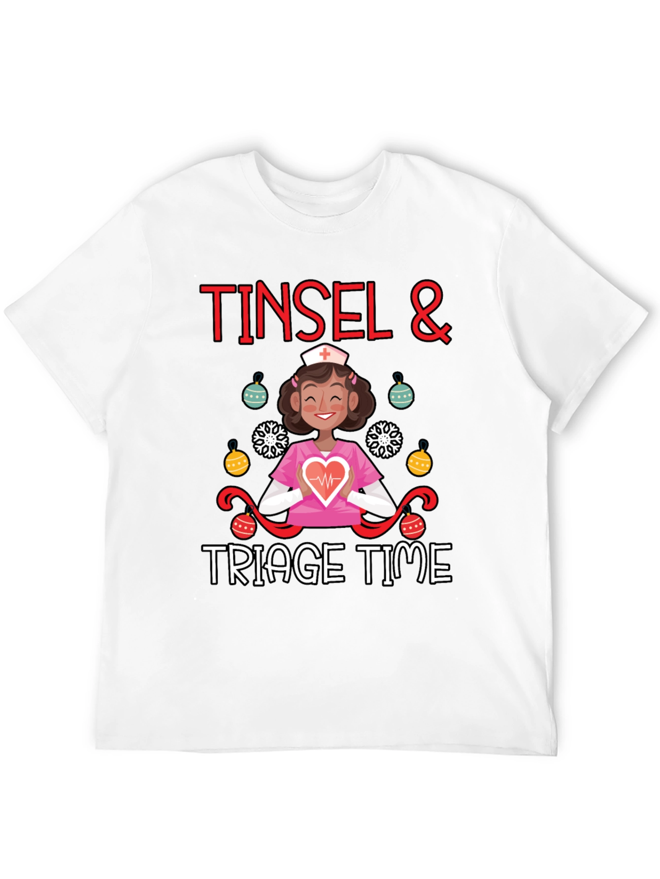 Tinsel & Triage Time Christmas Nurse T-Shirt