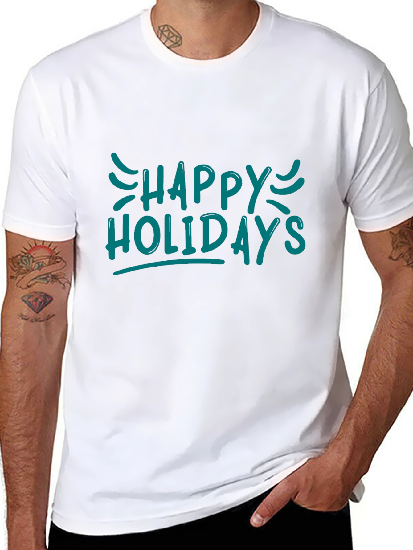 Happy Holidays Graphic Black T-Shirt
