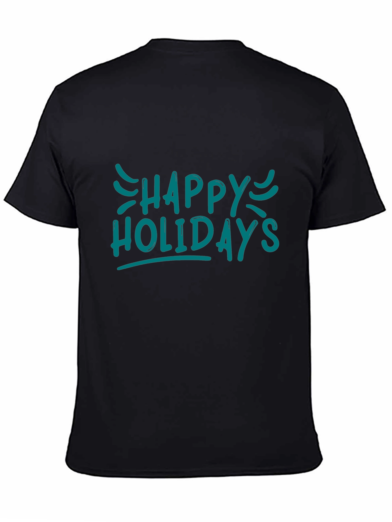 Happy Holidays Graphic Black T-Shirt