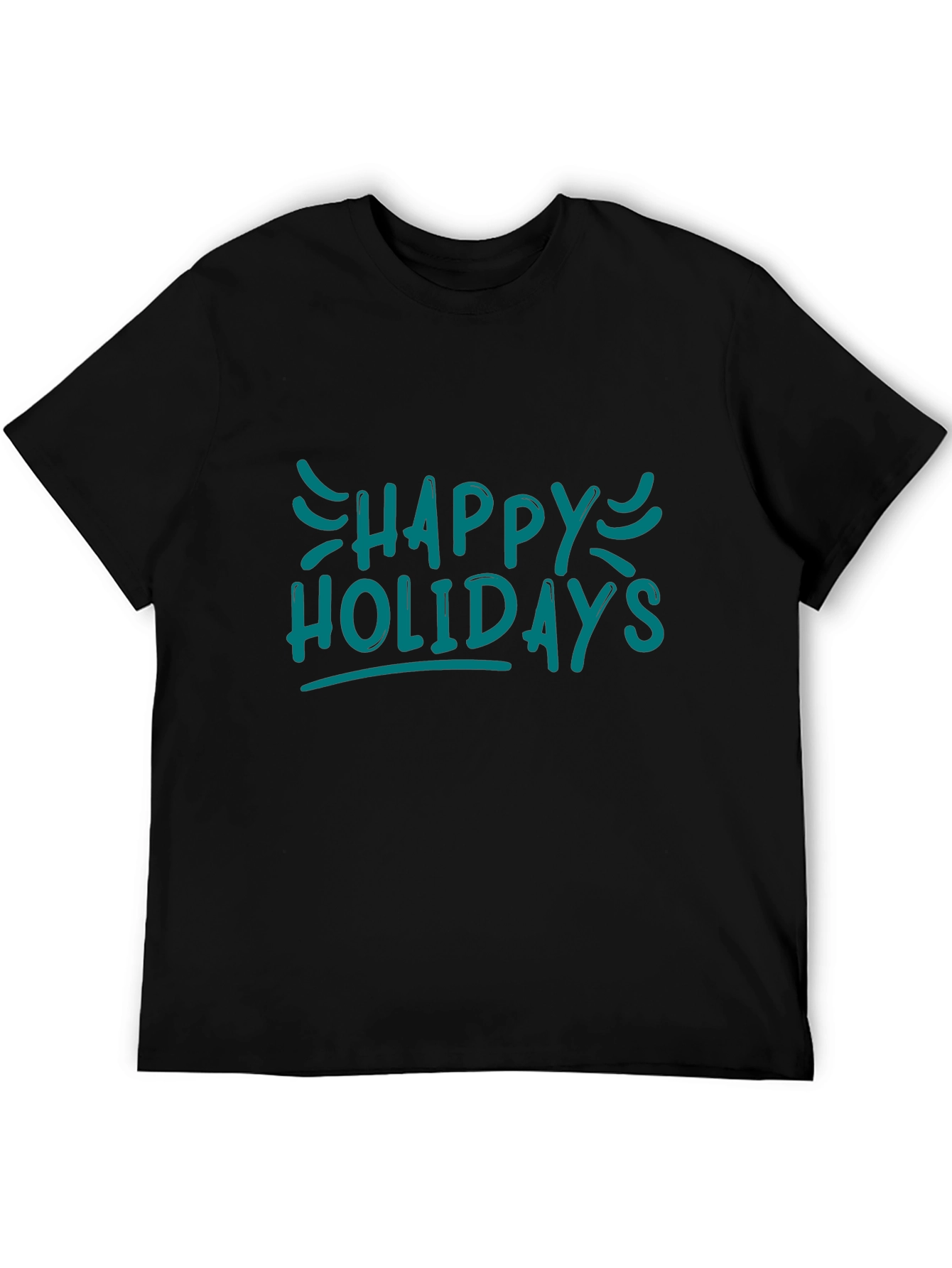 Happy Holidays Graphic Black T-Shirt