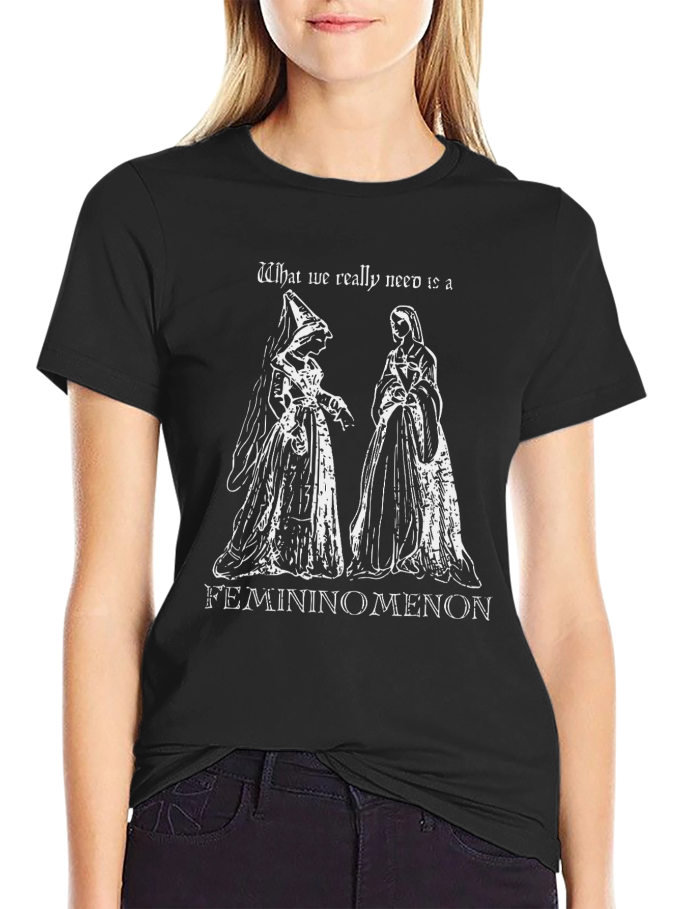 Feminine Phenomenon Graphic Tee - Black Cotton