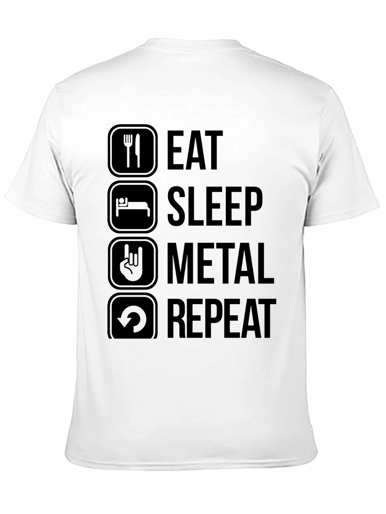 Eat Sleep Metal Repeat Black T-Shirt