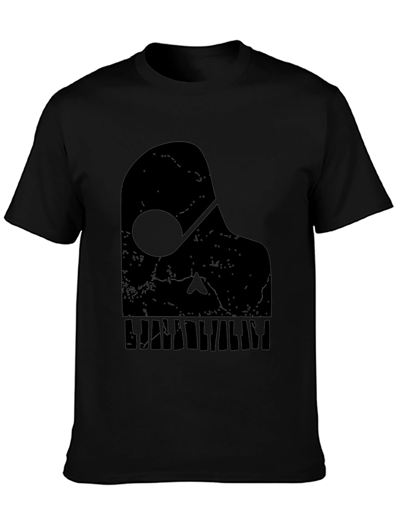 Piano Note Graphic Tee - Black