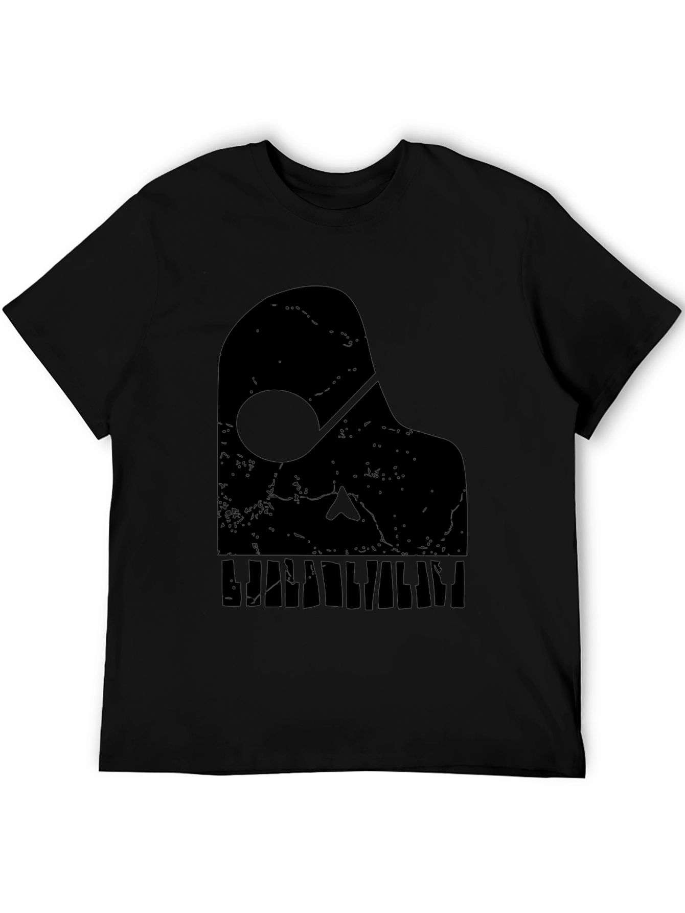 Piano Note Graphic Tee - Black