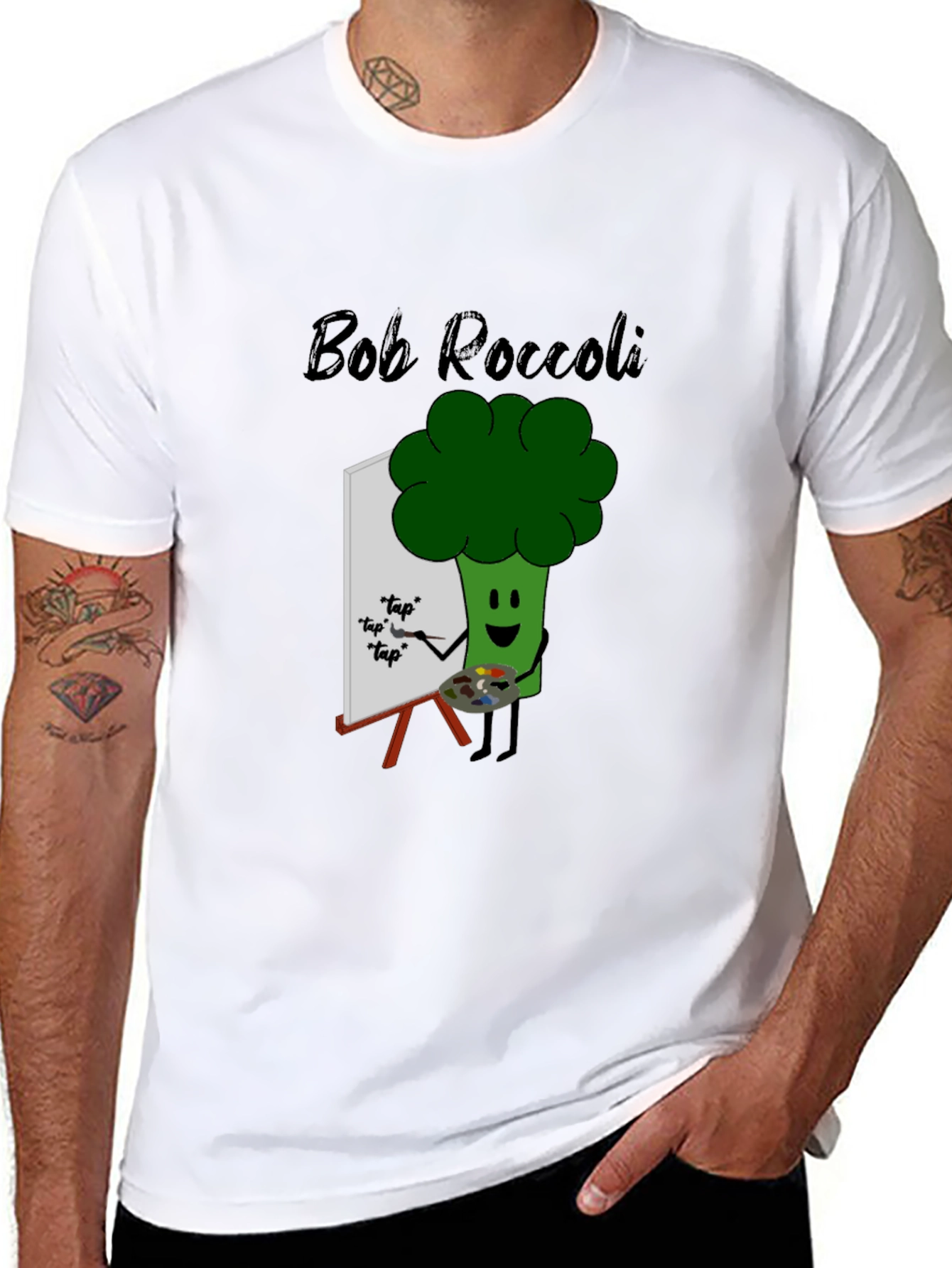 Bob Roccoli T-Shirt: Quirky Broccoli Artist Tee