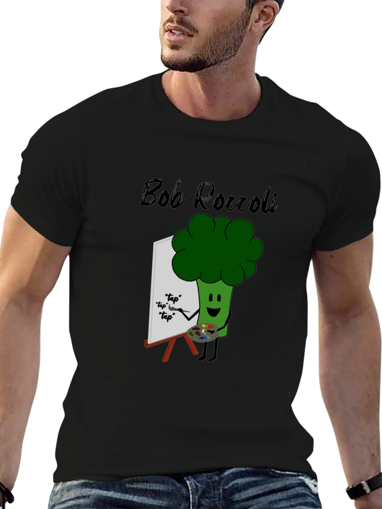 Bob Roccoli T-Shirt: Quirky Broccoli Artist Tee