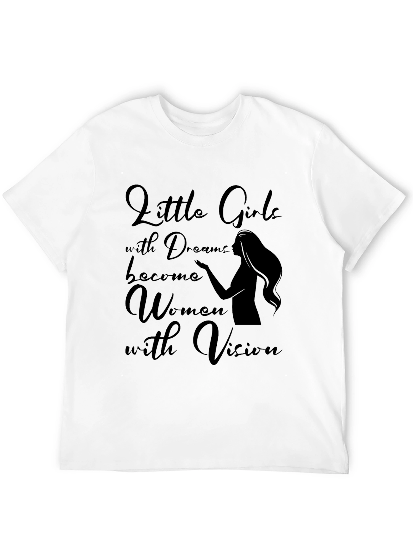 Little Girls Women with Vision Black T-Shirt