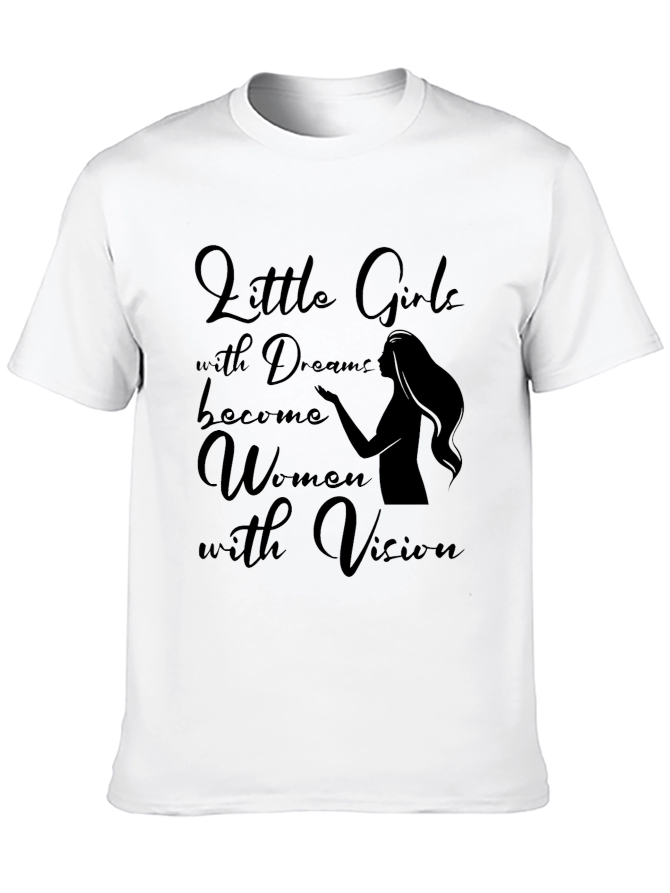 Little Girls Women with Vision Black T-Shirt